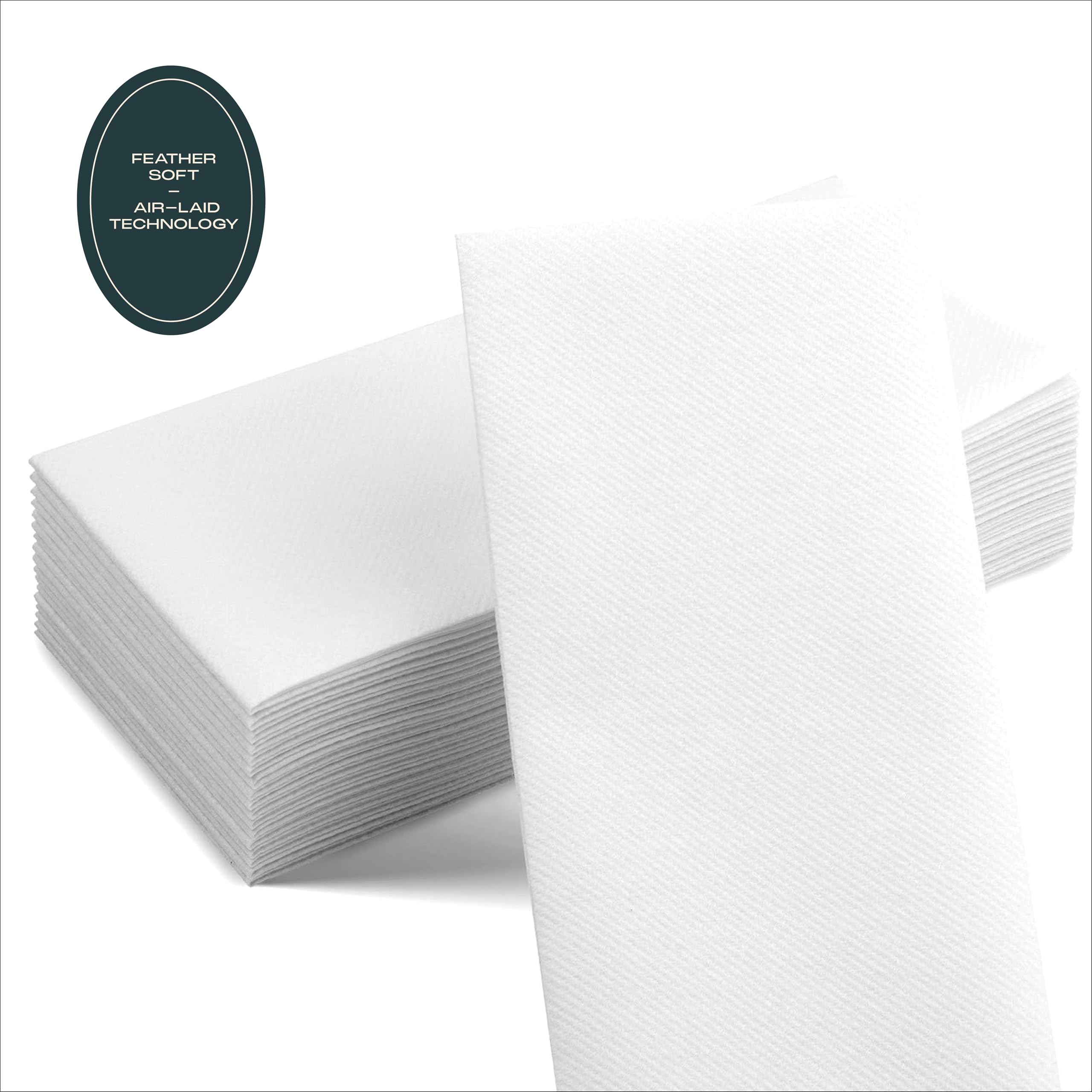 Servietto Disposable Linen-Feel Guest Towels [Pack of 200  12'' x 17''] - Cloth-Like Hand Bathroom Napkins - Made In USA  Soft and Absorbent Paper Napkin for Kitchen  Bathroom  Party  Wedding  Or Event