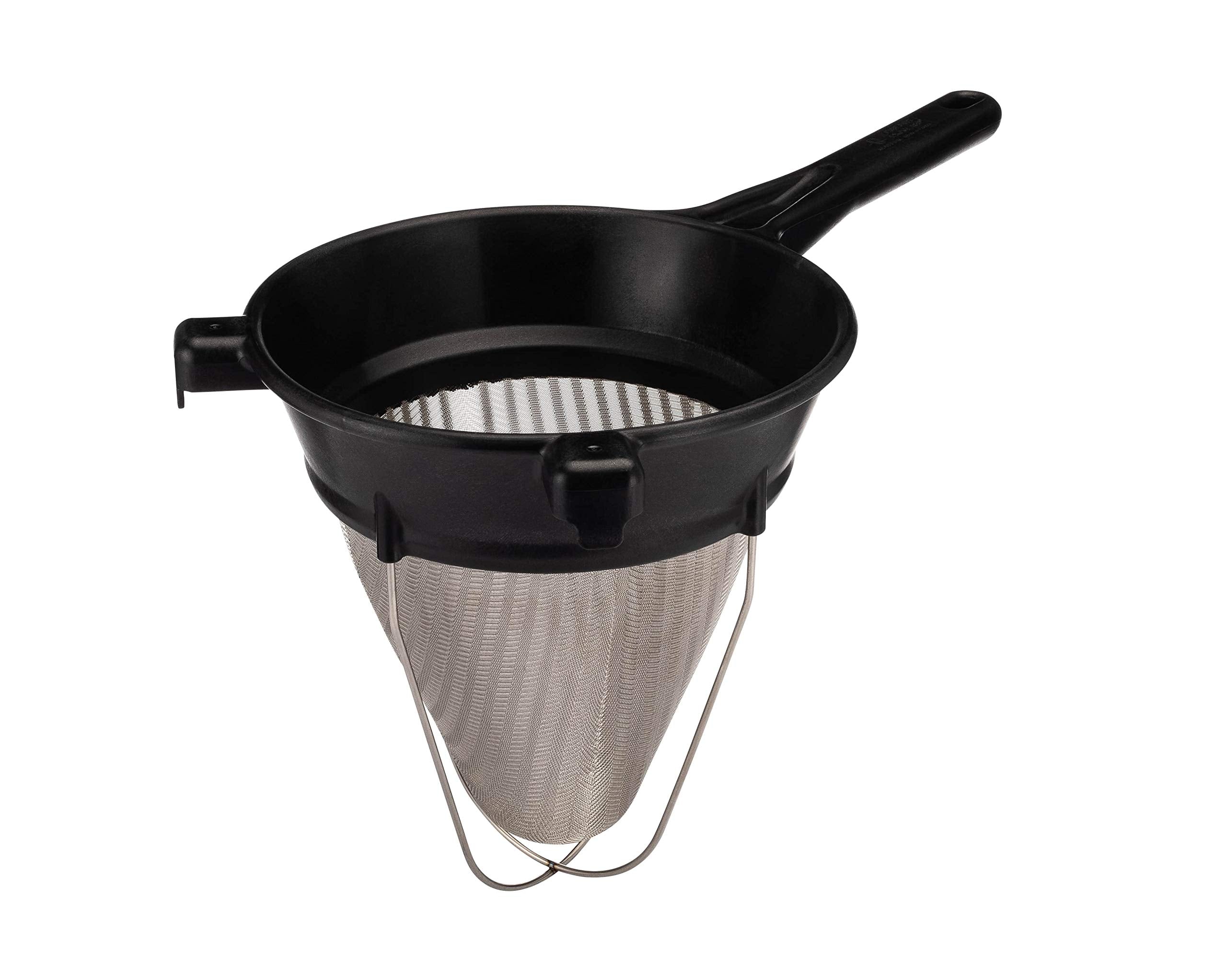 Matfer Bourgeat 017362 Exoglass Bouillon 10'' Boullon Strainer, Black