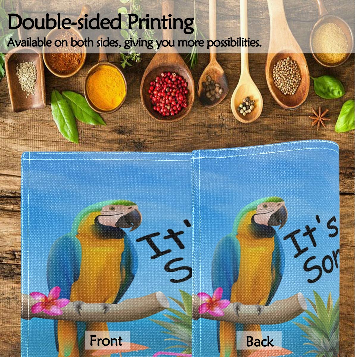 Oarencol It 'S 5 O 'Clock Somewhere Placemat Table Mats Set Of 4, Summer Parrot Pineapple Bird Tropical Fruit Banana Heat-Resist