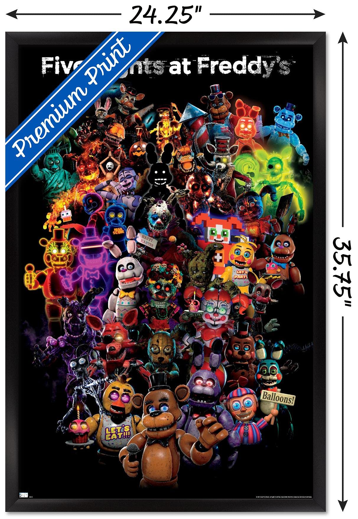 Trends International Five Nights At Freddy'S: Special Delivery - Collage Wall Poster, 22.37'' X 34.00'', Black Framed Version