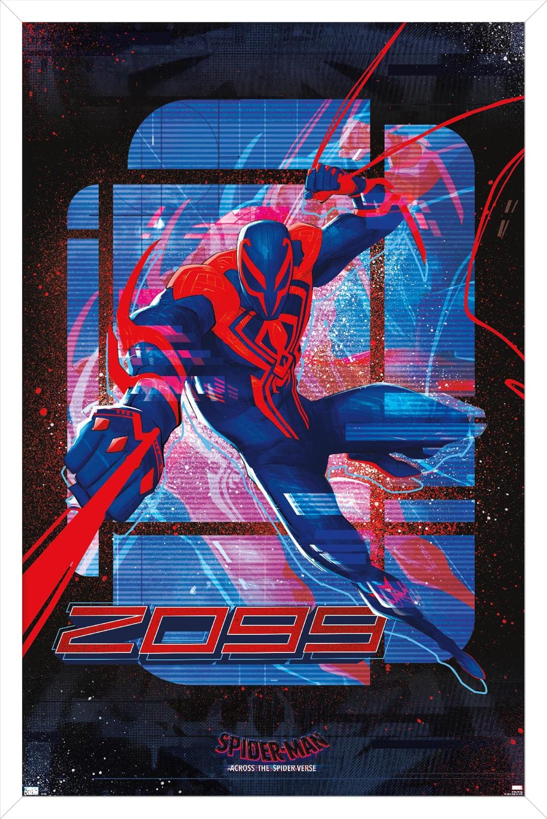 Trends International Marvel Spider-Man: Across The Spider-Verse - Spider-Man 2099 Wall Poster, 14.72'' X 22.37'', White Framed V