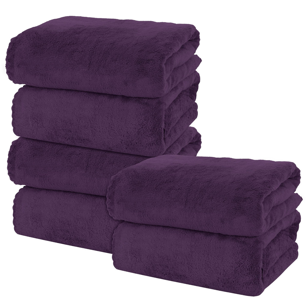 Moonqueen 6 Pack Premium Bath Towel Set - Quick Drying - Microfiber Coral Velvet Highly Absorbent Towels - Multipurpose Use As B