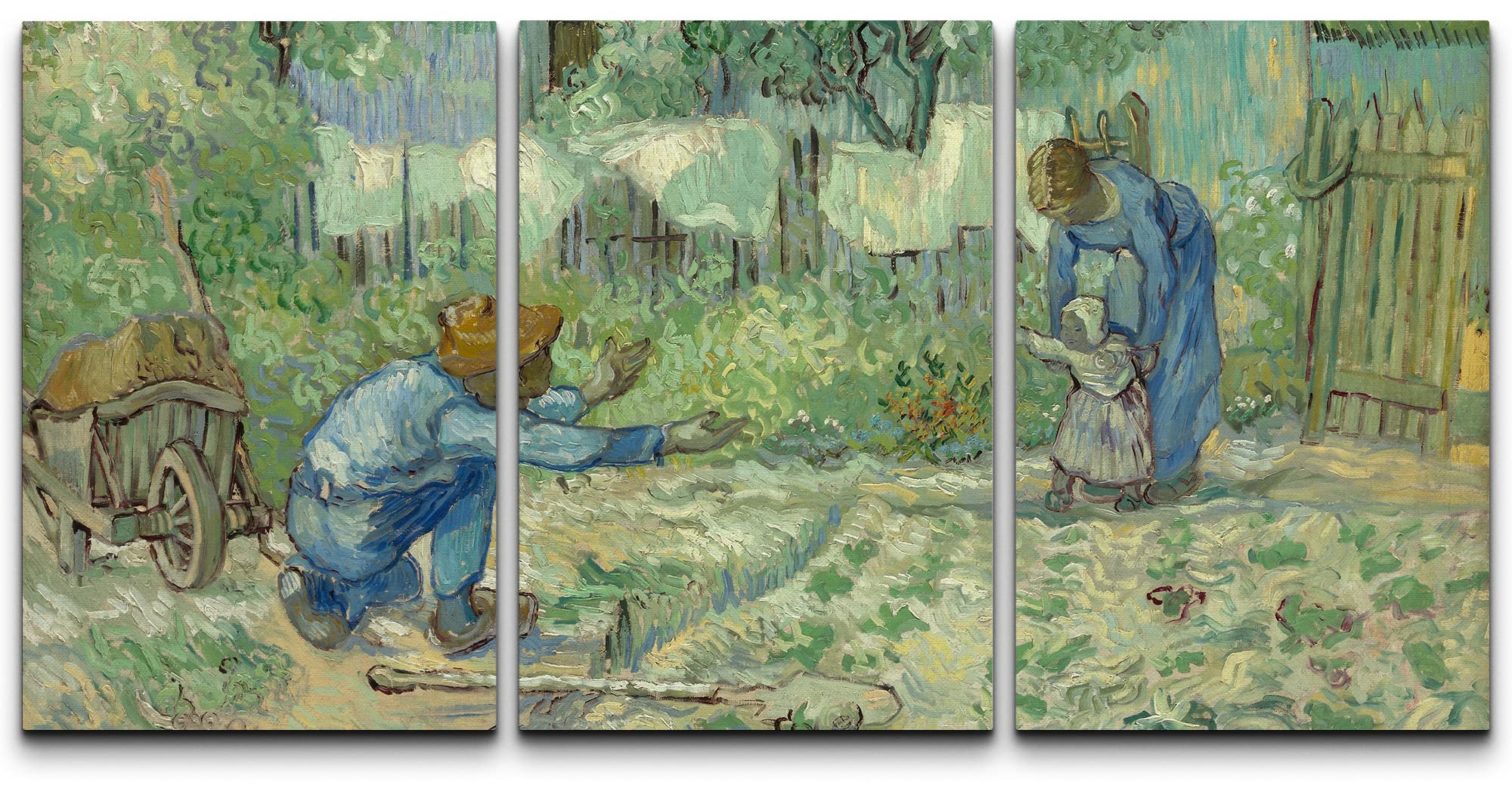 Wall26 Canvas Print Wall Art Set First Steps (After Millet) Vincent Van Gogh Classical Illustrations Fine Art Decorative Histori