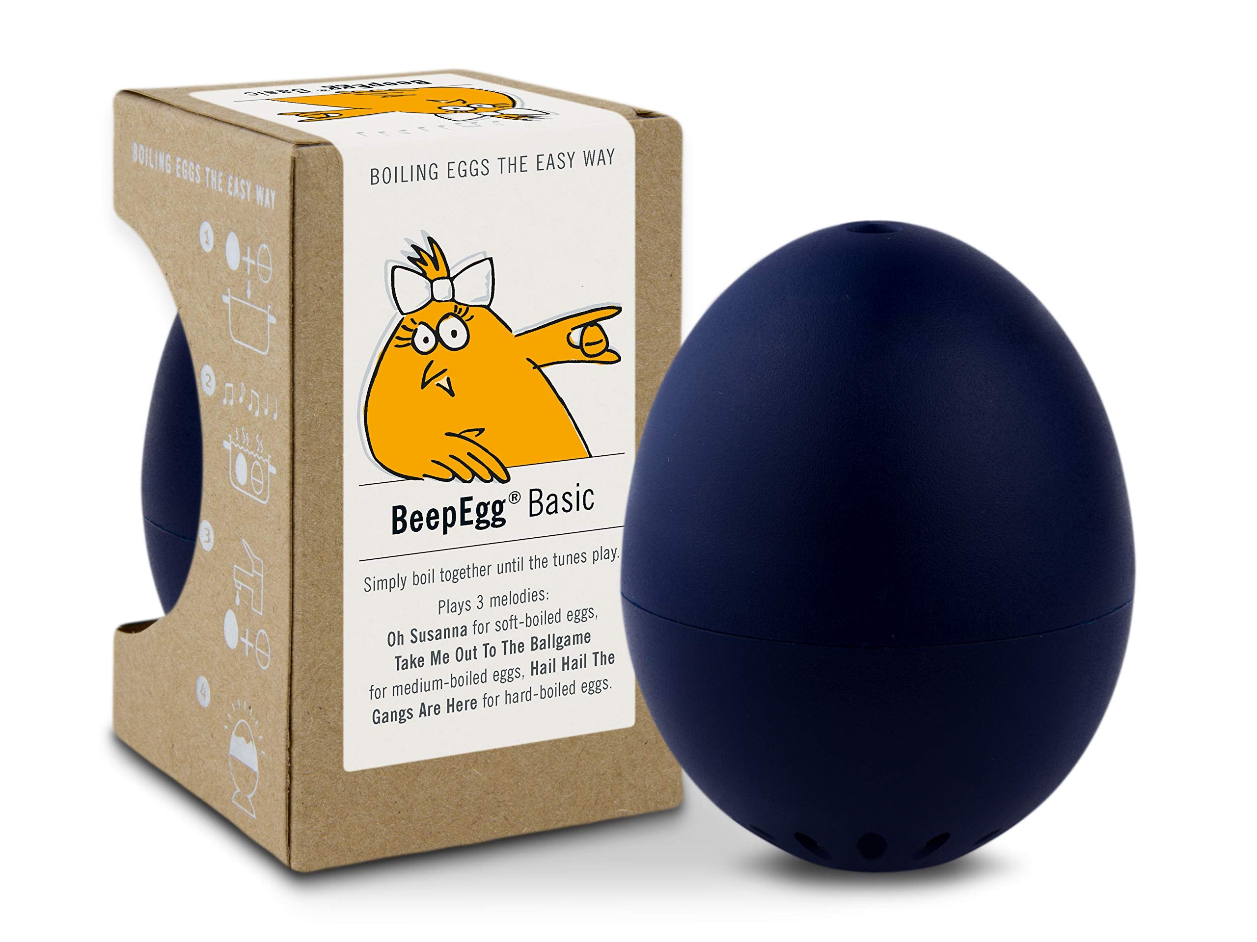Beepegg Basic Nightblue - Egg Timer For Boiling Eggs - Musical Egg Cooker For Soft, Medium, Hard Boiled Eggs - Food Safe - Singi
