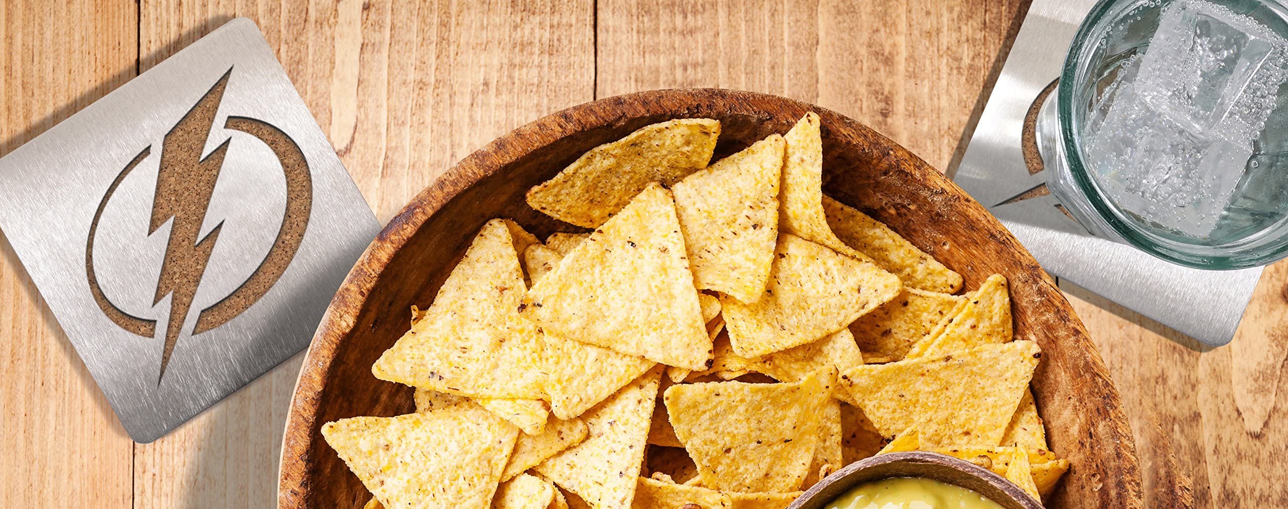 YouTheFan 4-Piece Coaster Set   Stainless Steel  4'' x 4''