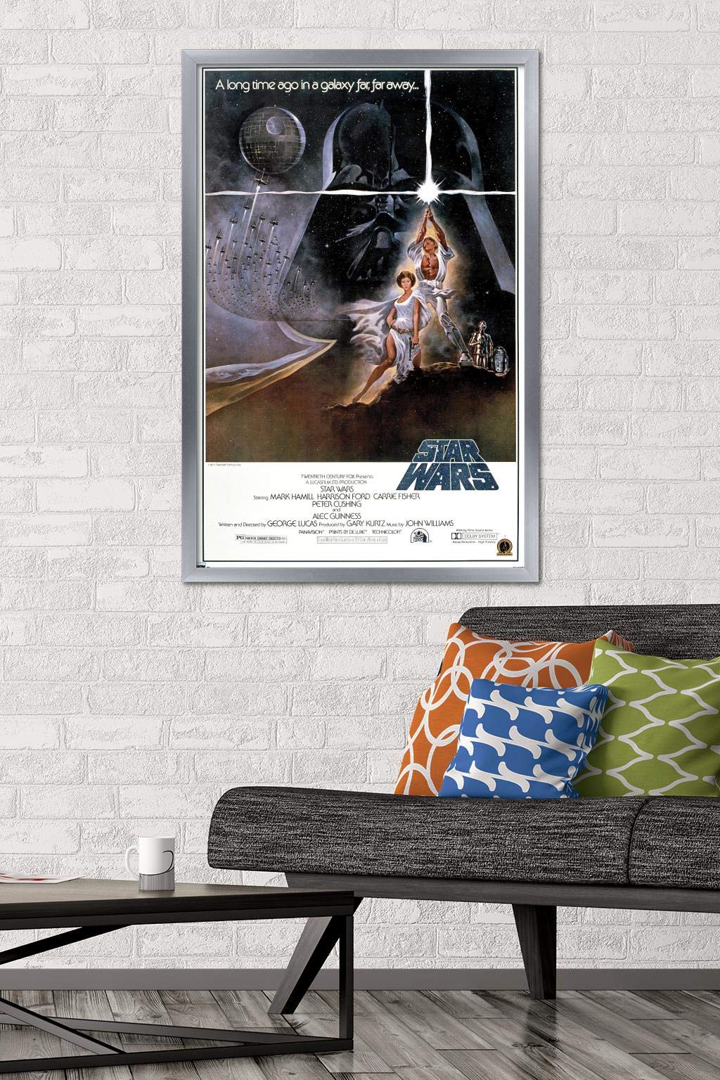 Trends International 24X36 Star Wars: A New Hope - Original One Sheet Wall Poster, 24'' X 36'', Silver Framed Version