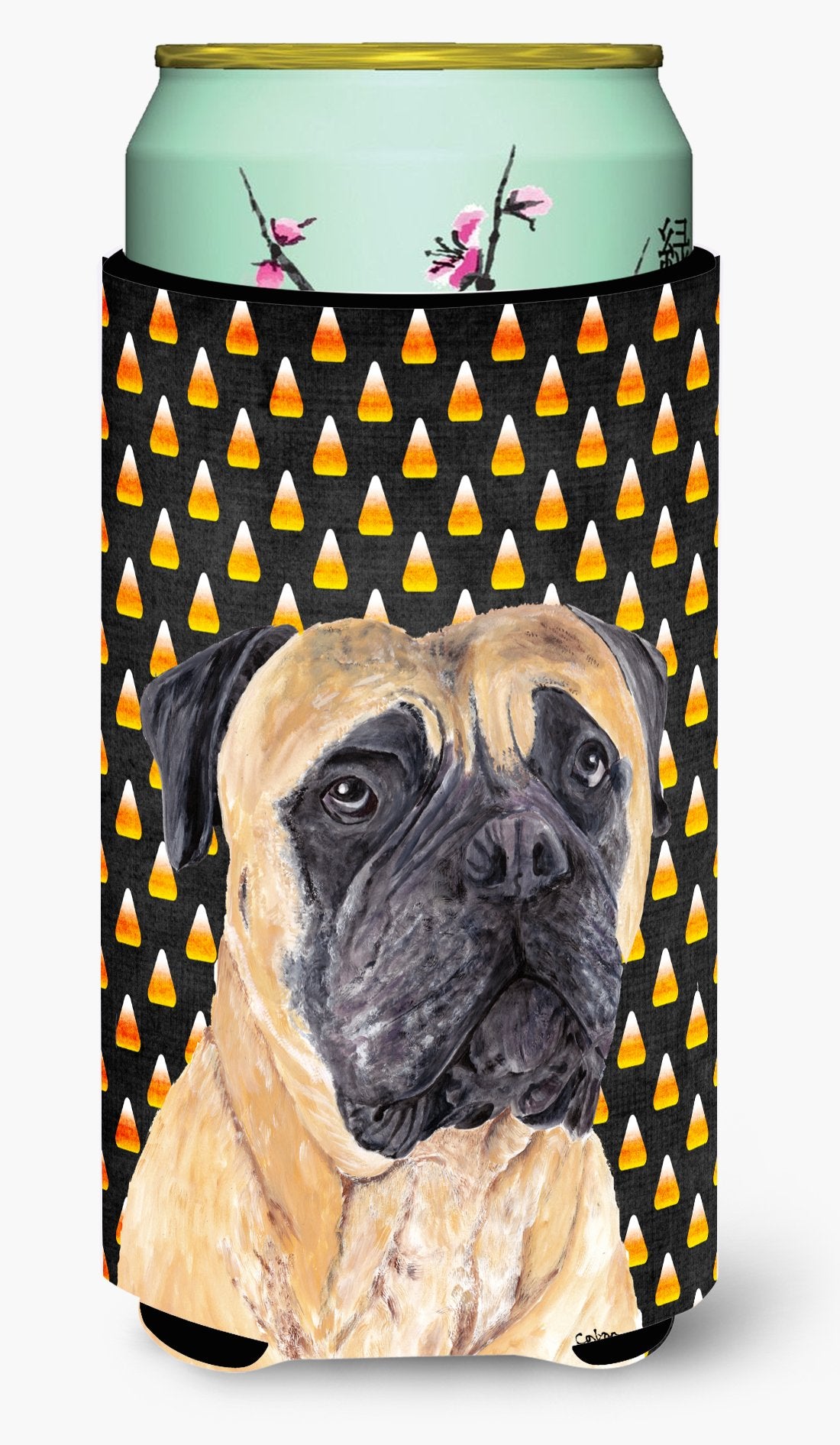 Caroline'S Treasures Sc9183Tbc Mastiff Candy Corn Halloween Portrait Tall Boy Hugger Can Cooler Sleeve Hugger Machine Washable D