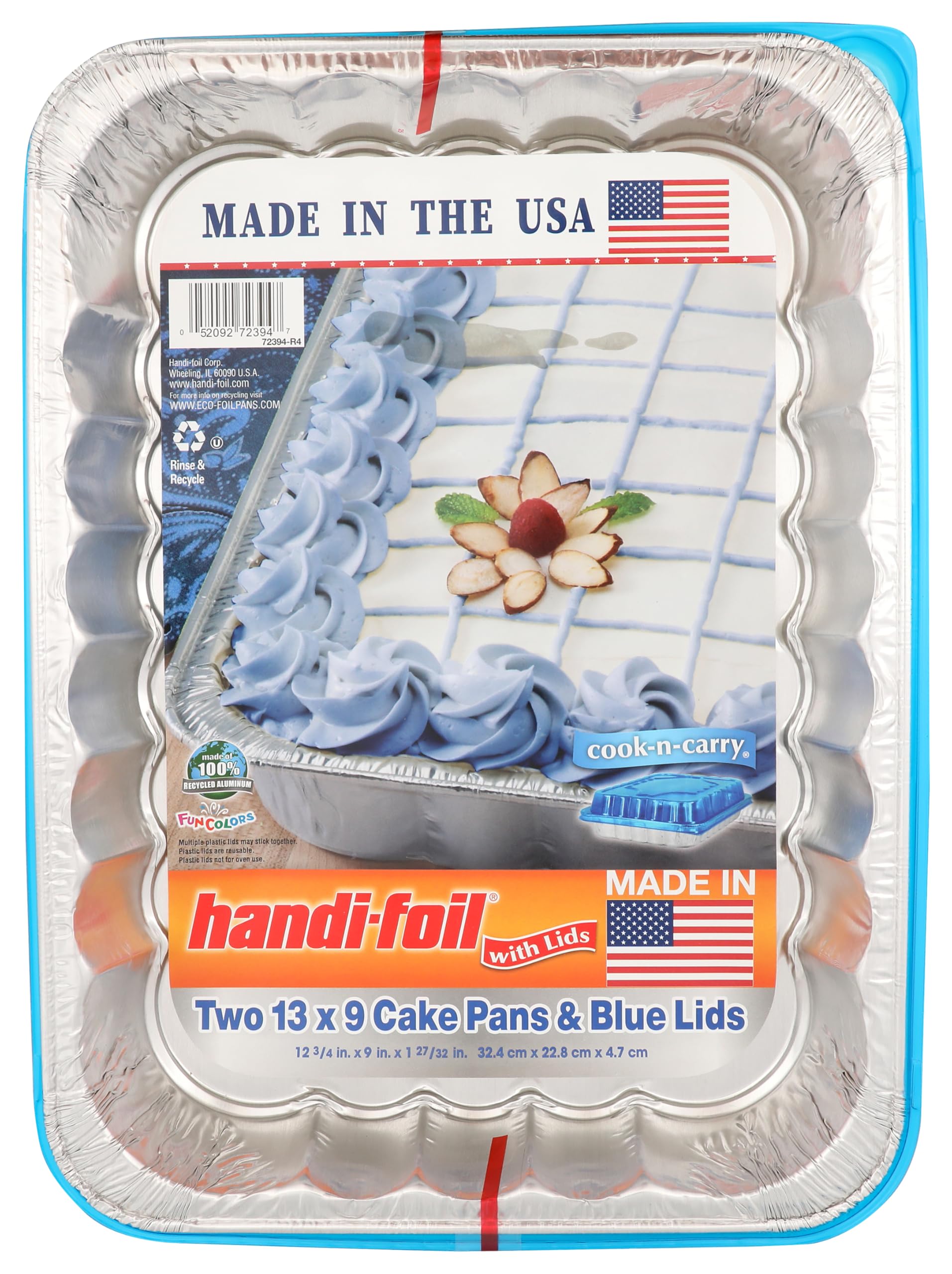 FOIL HF CAKE PAN BLU 2CT W/LID
