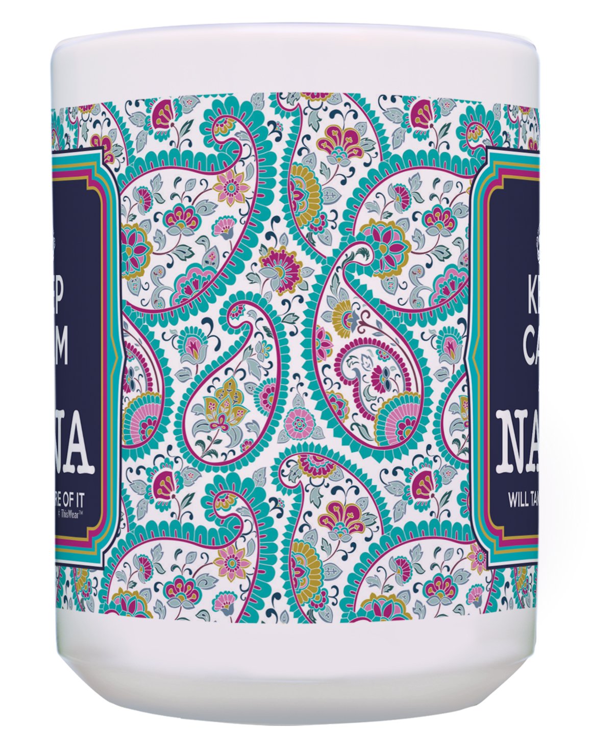 ThisWear Grandparents Gifts Keep Calm Nana and Papa Mug Set 2 Pack 15-oz Coffee Mugs Tea Cups 15oz Mugs