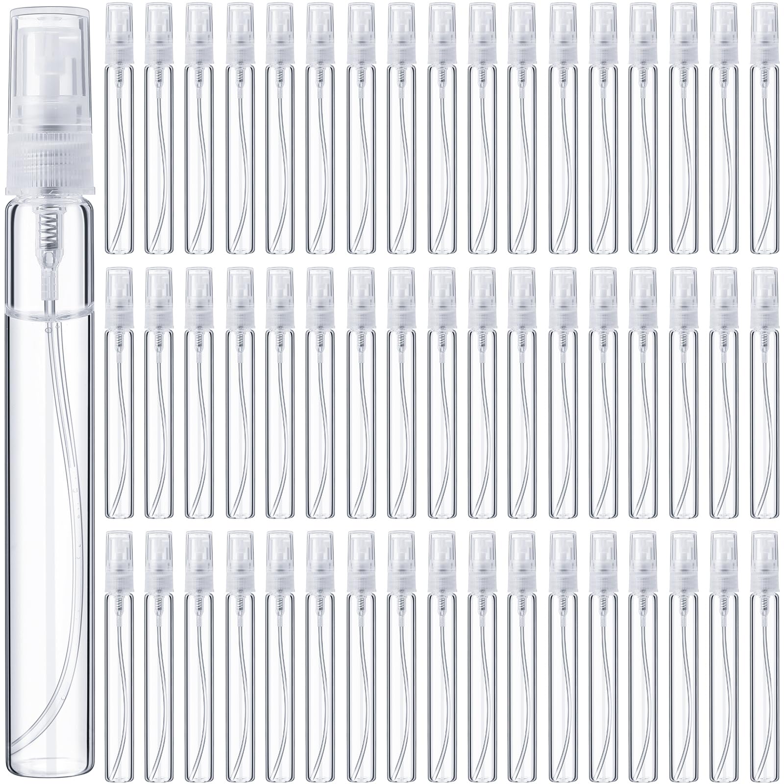 Tanlade 300 Pcs Mini Spray Bottles Clear Refillable Glass Perfume Bottles Fragrance Scent Sample Perfume Atomizer Glass Empty Tr