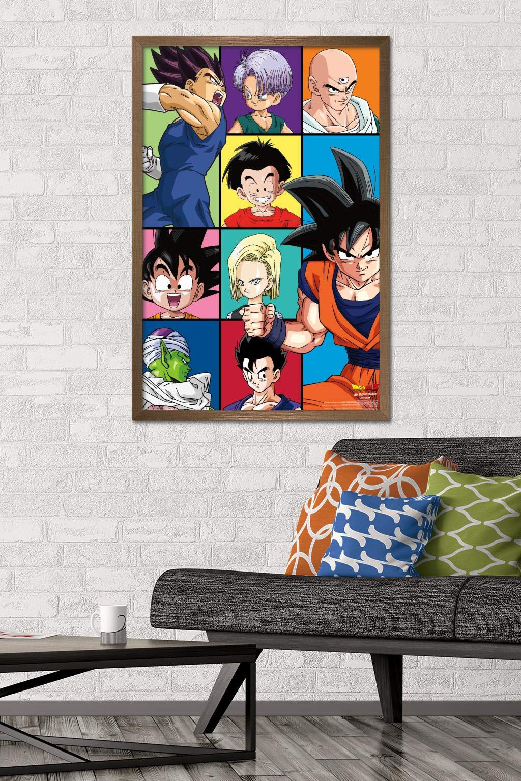 Trends International Dragon Ball Z - Grid Wall Poster, 22.375'' X 34'', Bronze Framed Version