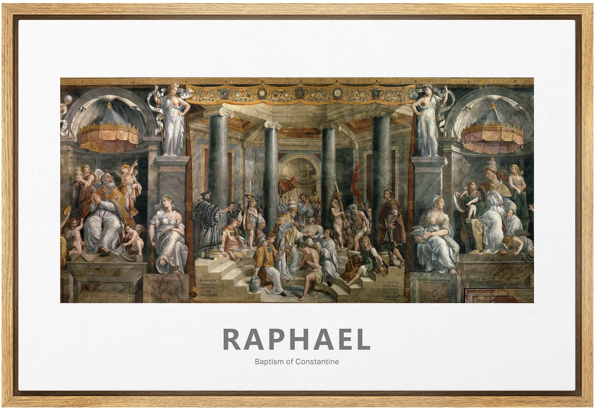 Wall26 Framed Canvas Print Wall Art Baptism Of Constantine By Raphael Historic Cultural Illustrations Fine Art Traditional Color