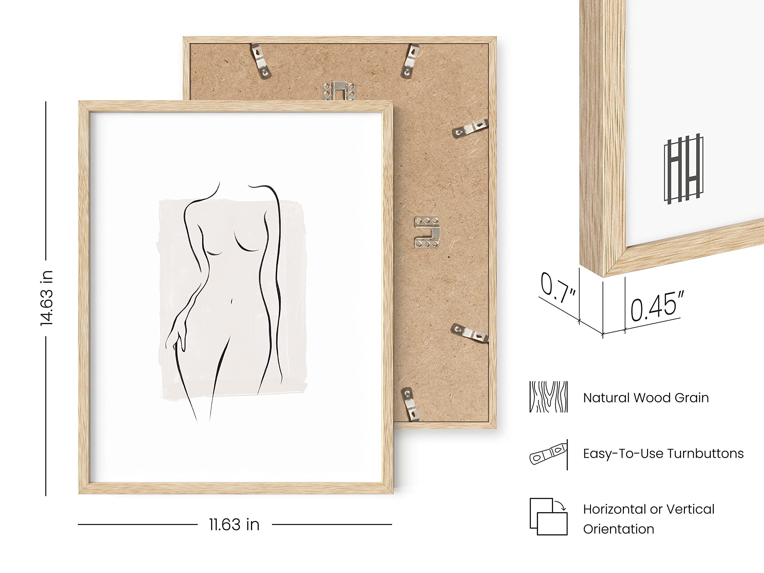 Ripgrip Minimalist Female Figure Wall Art - Set Of 4 Minimalist Wall Decor, Neutral Wall Art, Line Art Prints, Beige Wall Art (B