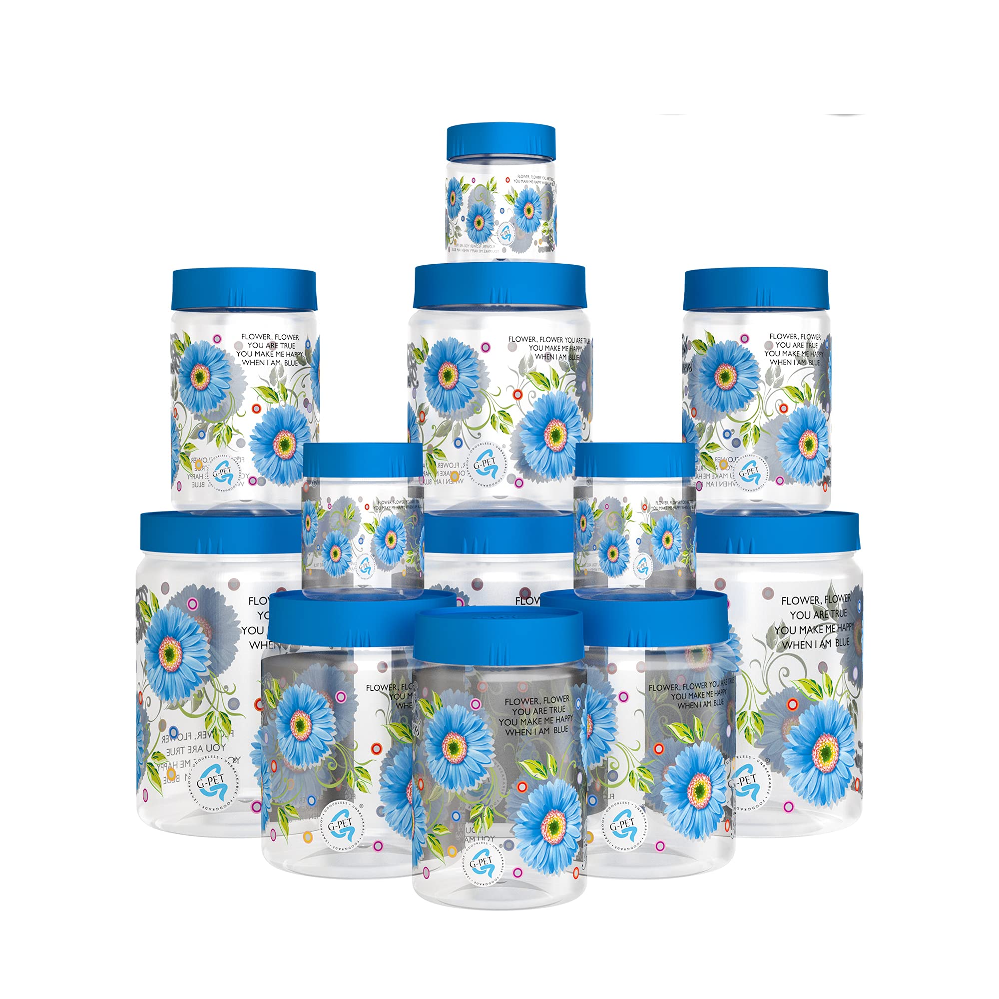 GPet Gpet Print Magic Container Grocery Container | Home Kitchen Container | Blue (12) Plastic Grocery Container | Home Kitchen