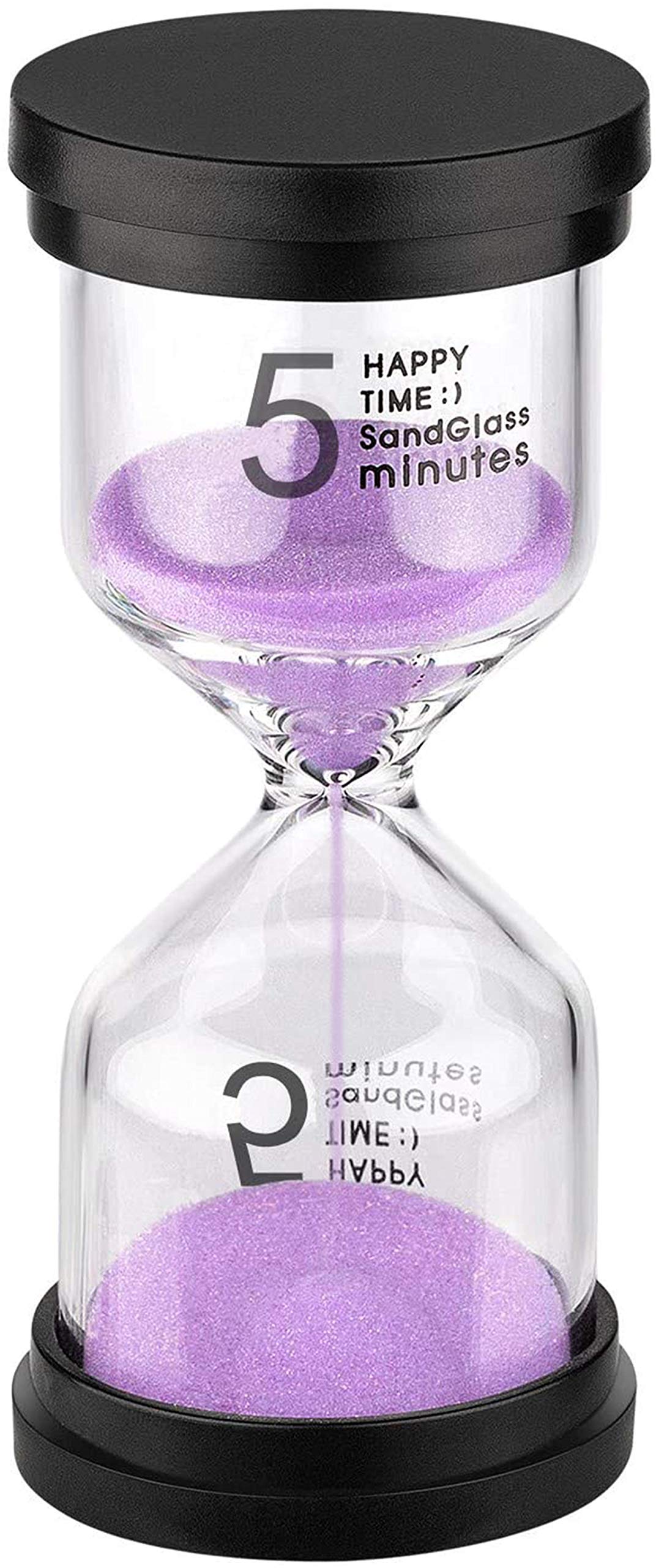 Suliao Sand Timer 5 Minute Hourglass: Plastic Sand Clock, Purple Sand Watch 5 Min, Small Reloj De Arena Five Minutos, Colorful S
