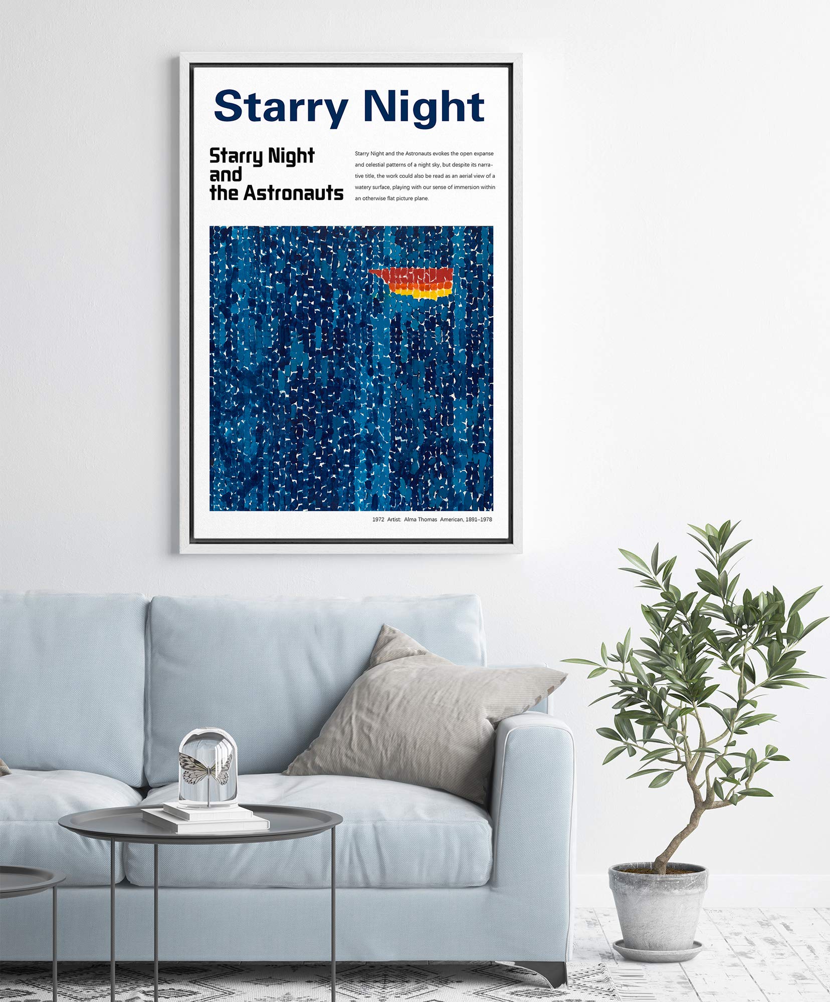 Idea4Wall Framed Canvas Print Wall Art Starry Night And The Astronauts Master Artist Alma Thomas Nature Wilderness Oil Painting