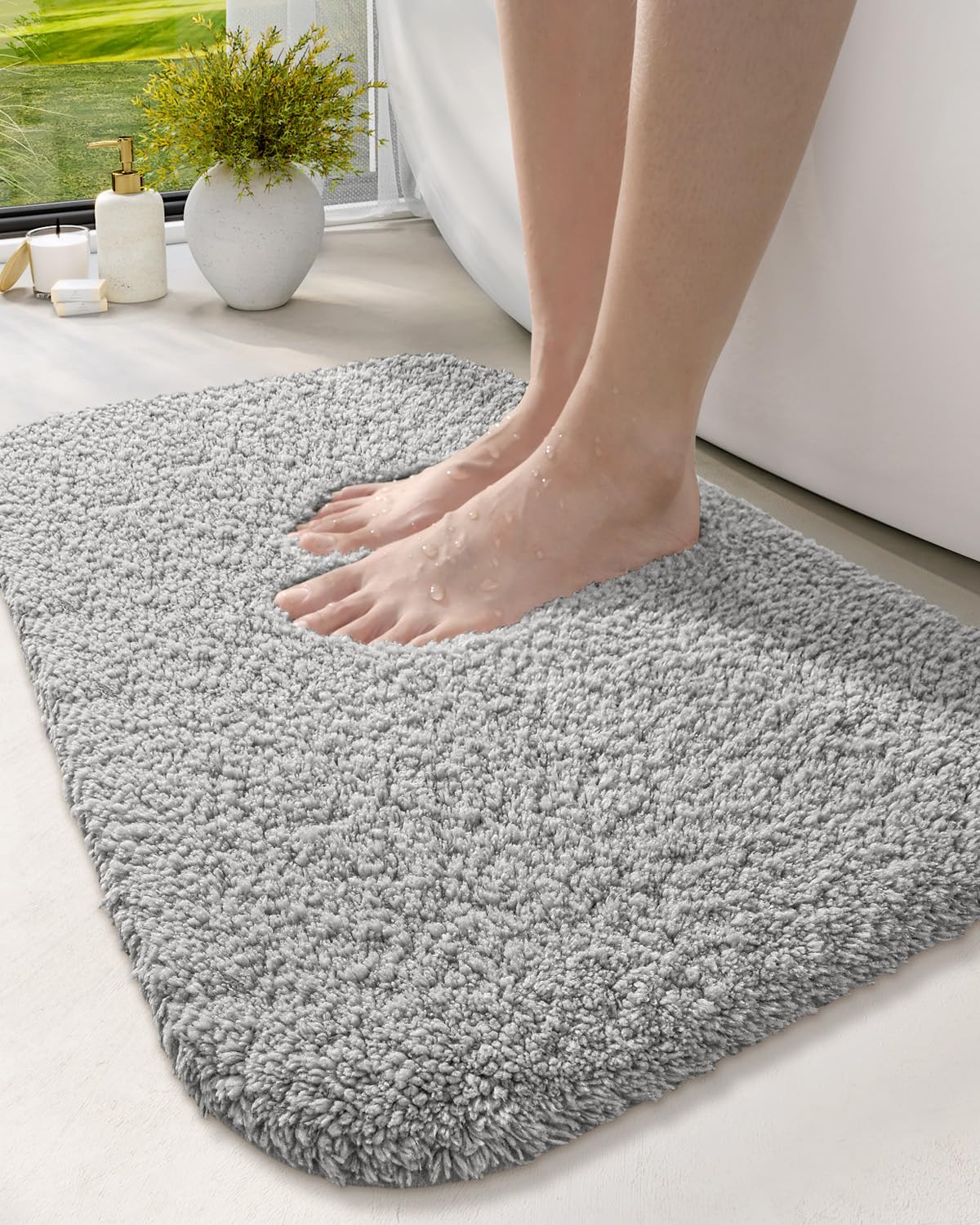 Dexi Bathroom Rug Mat, Extra Soft And Absorbent Bath Rugs, Washable Non-Slip Carpet Mat For Bathroom Floor, Tub, Shower Room (43