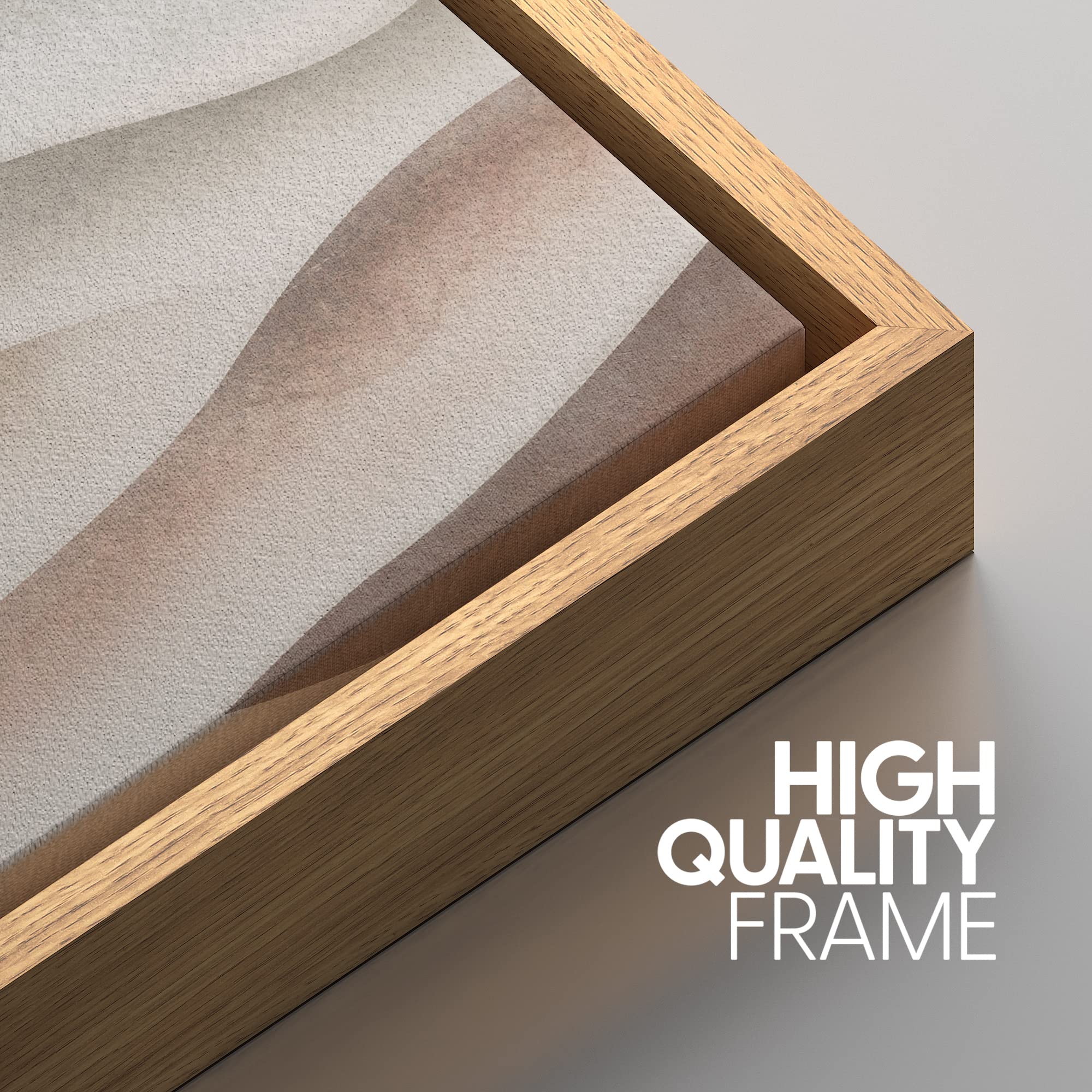 Signwin Framed Canvas Print Wall Art Set Pastel Brown Foggy Mountain Skyline Nature Wilderness Illustrations Modern Art Decorati