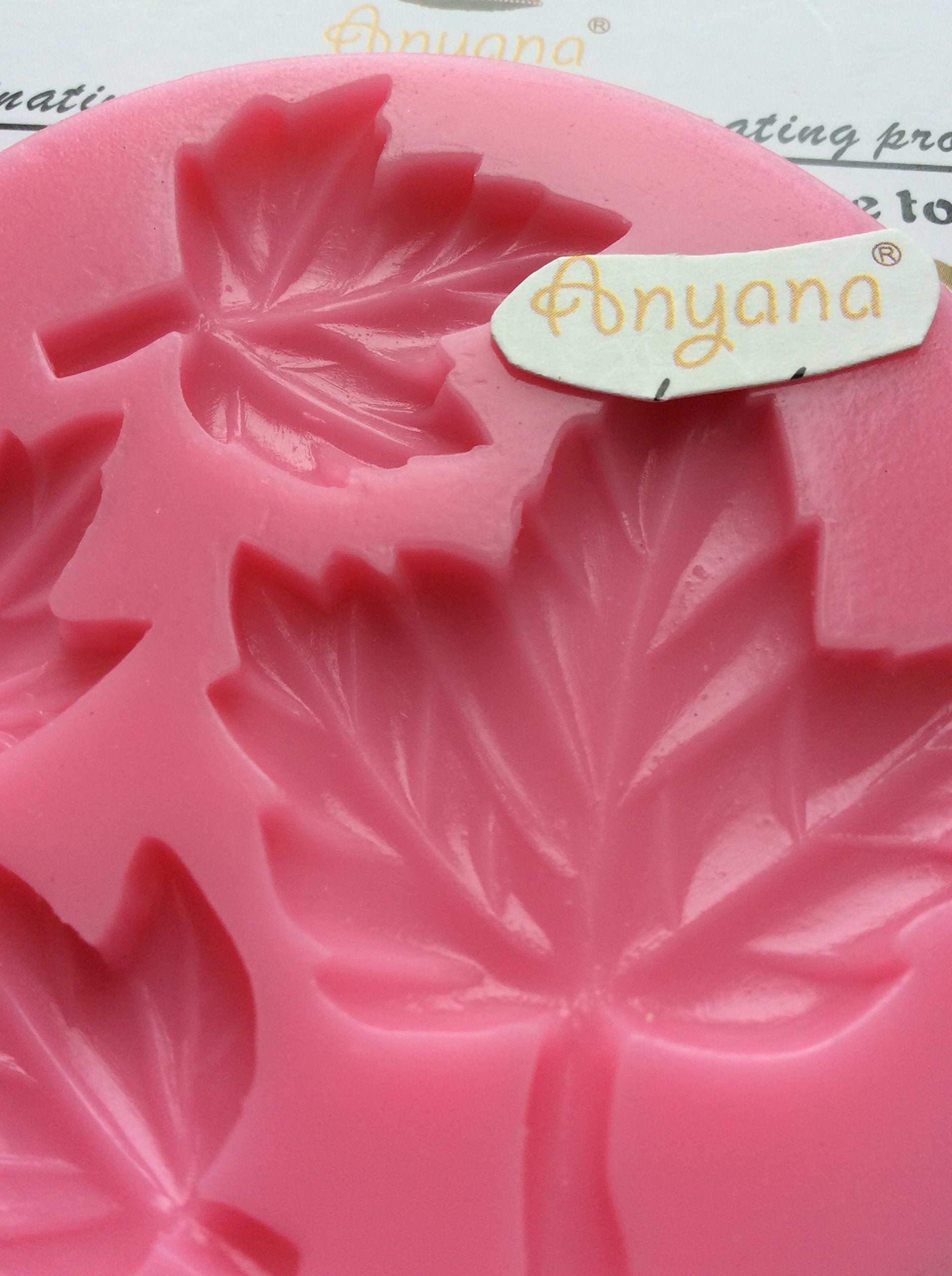 Anyana Maple Leaf Mold Leaves Fondant Candy Silicone Molds For Sugarcraft,Chocolate Mold,Cupcake Toppers, Polymer Clay,Crafting