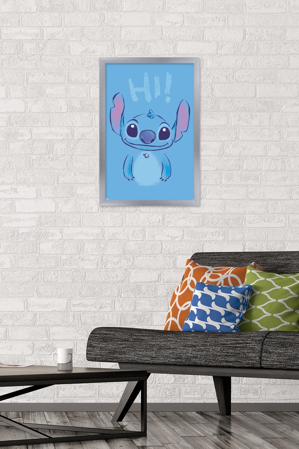 Trends International Disney Lilo And Stitch - Hi Wall Poster, 14.725'' X 22.375'', Silver Framed Version