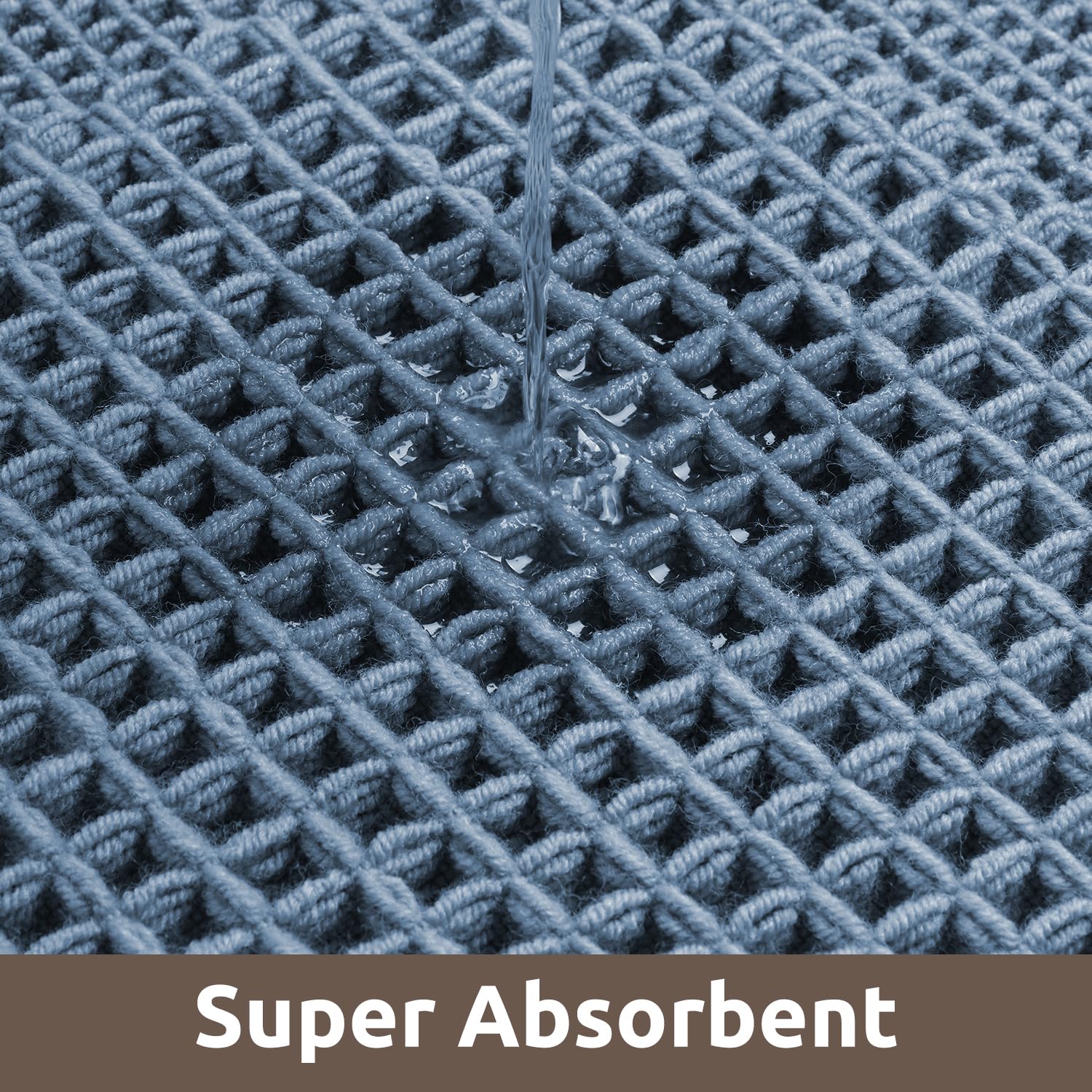 Amoami Waffle Bath-Mat, Absorbent Bath Mats For Bathroom Non Slip, Machine Washable Bathroom Rugs With Tassels Ultra Boho Soft B