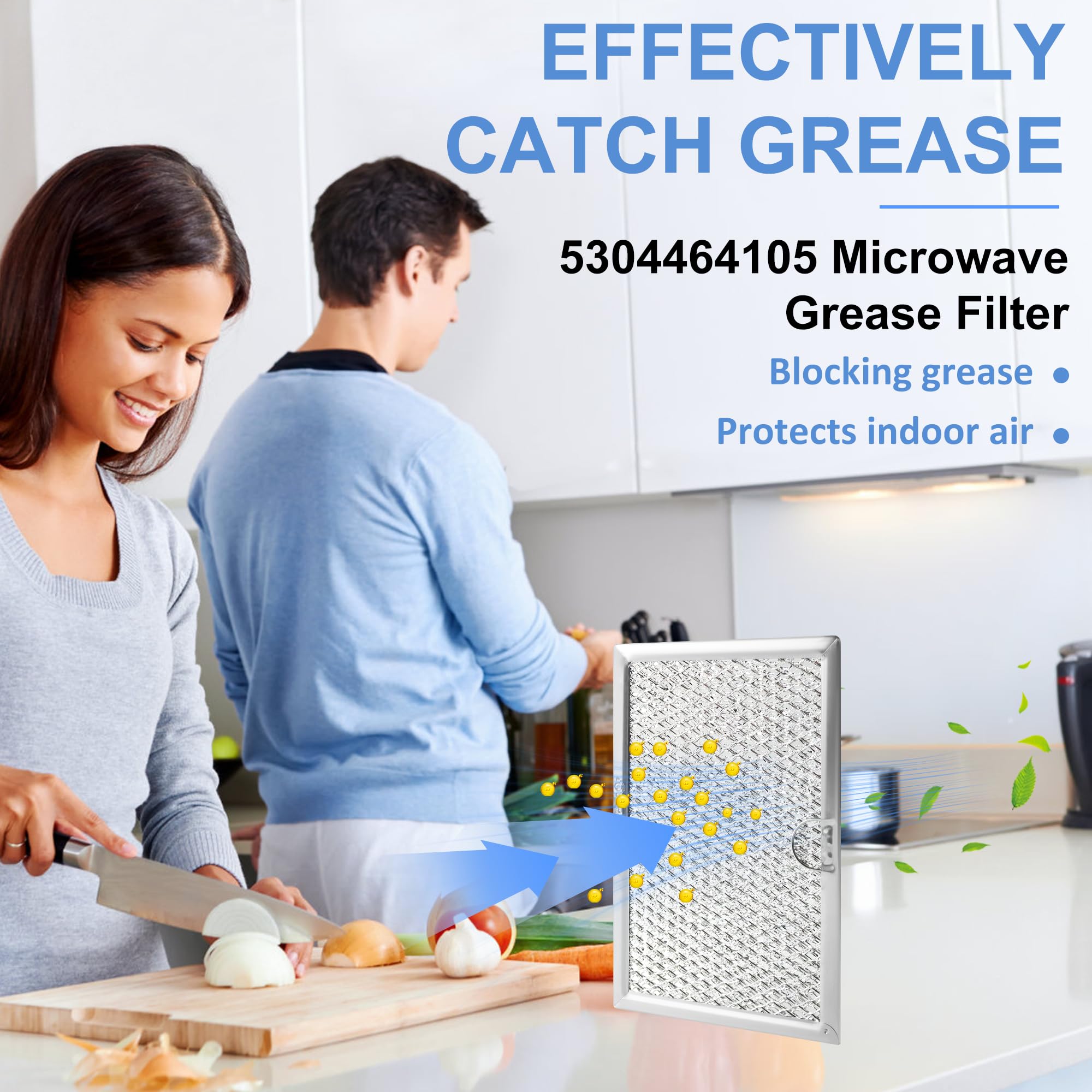 4Pcs 5304464105 5304509444 Frigidaire Microwave Grease Filter, 5''X7-5/8''X3/32'' Compatible With Wb06X10608 5304517871 4920114