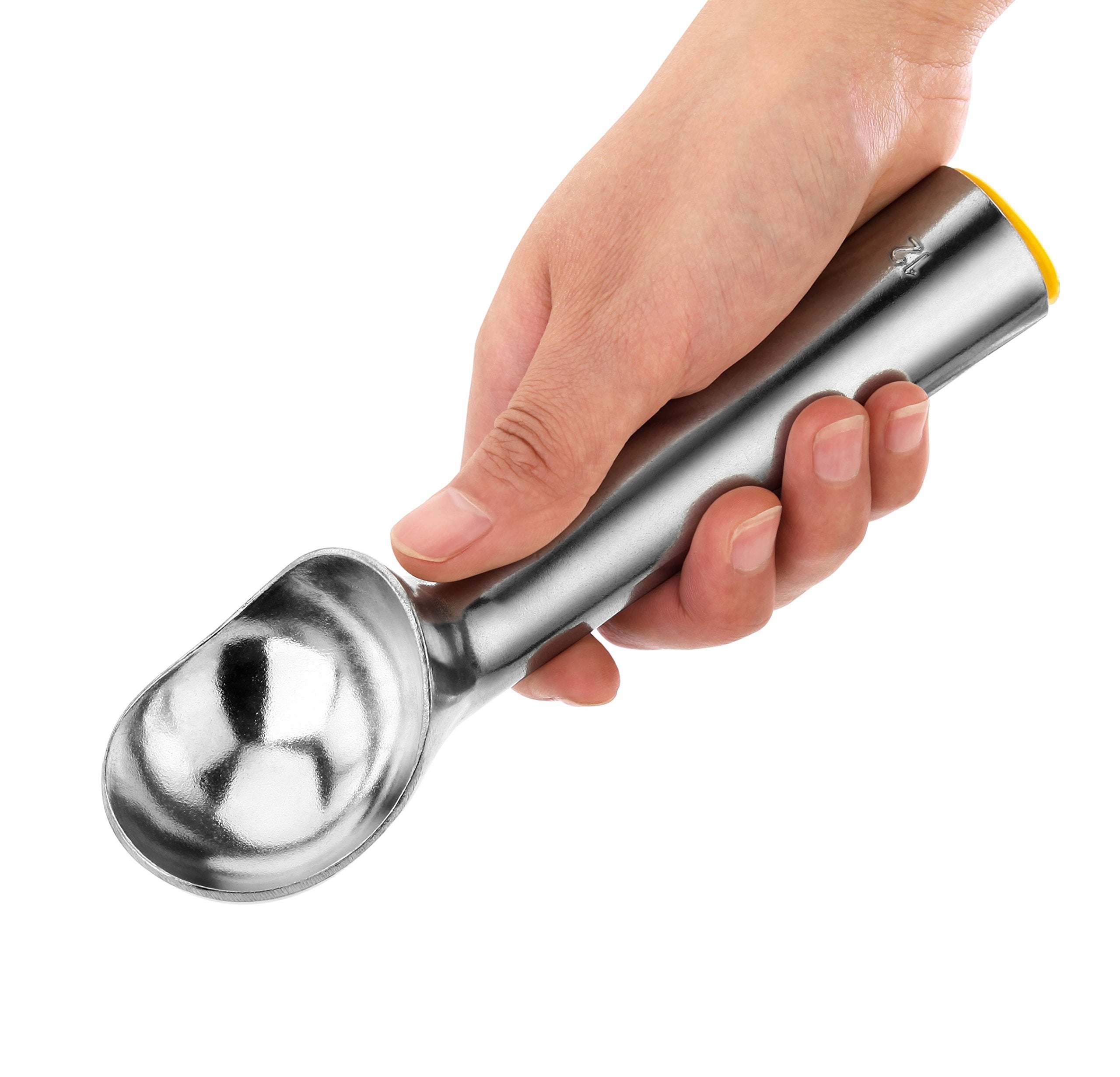 New Star Foodservice 7006957 Commercial Ice Cream Dipper Scoop Yellow 3-Oz Size 12 (Hand Wash Only)