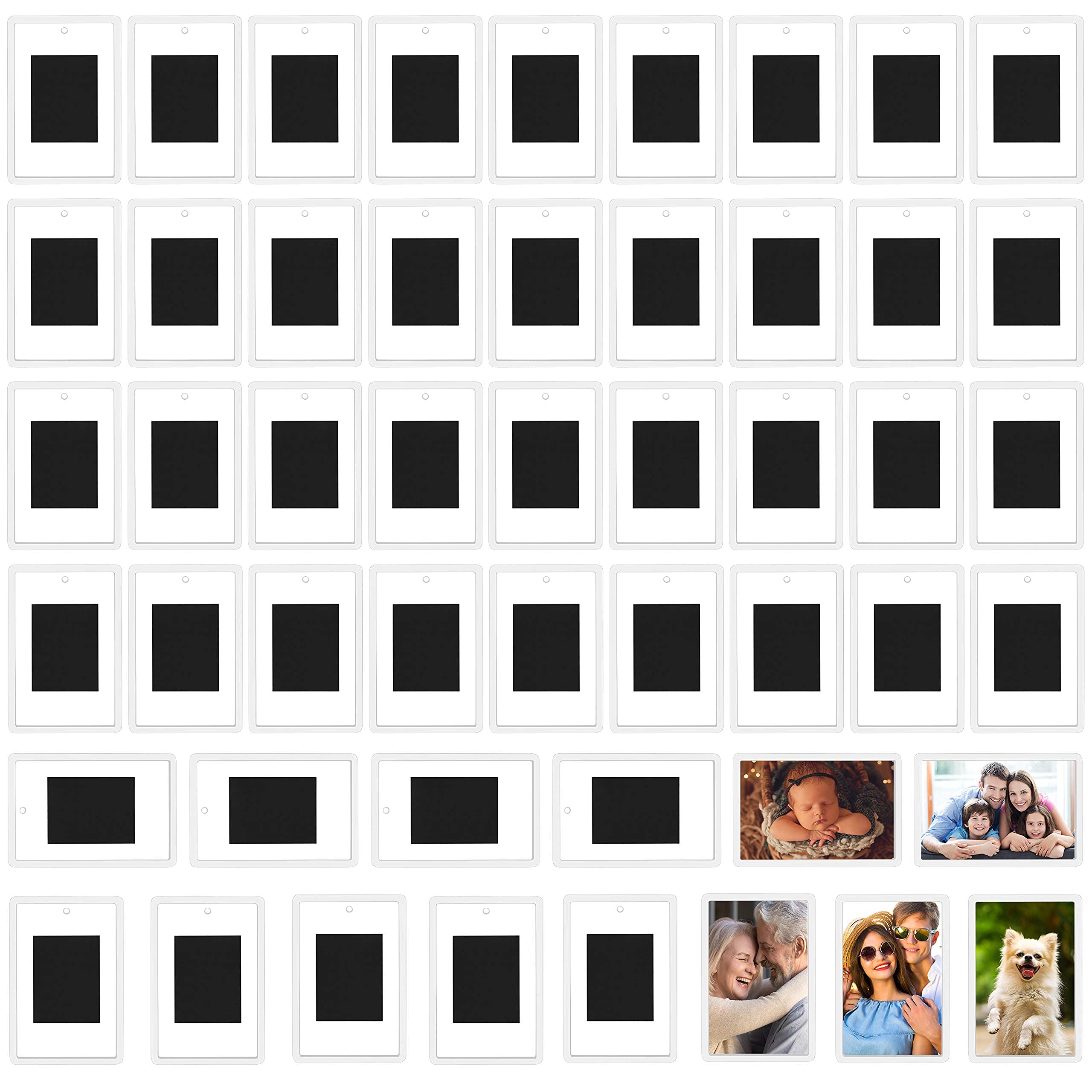 Kurtzy Blank Photo Frame Insert Fridge Magnets (50 Pack) - For Photos 7 X 4.5Cm (2.75 X 1.77 Inches) - Translucent Clear Acrylic