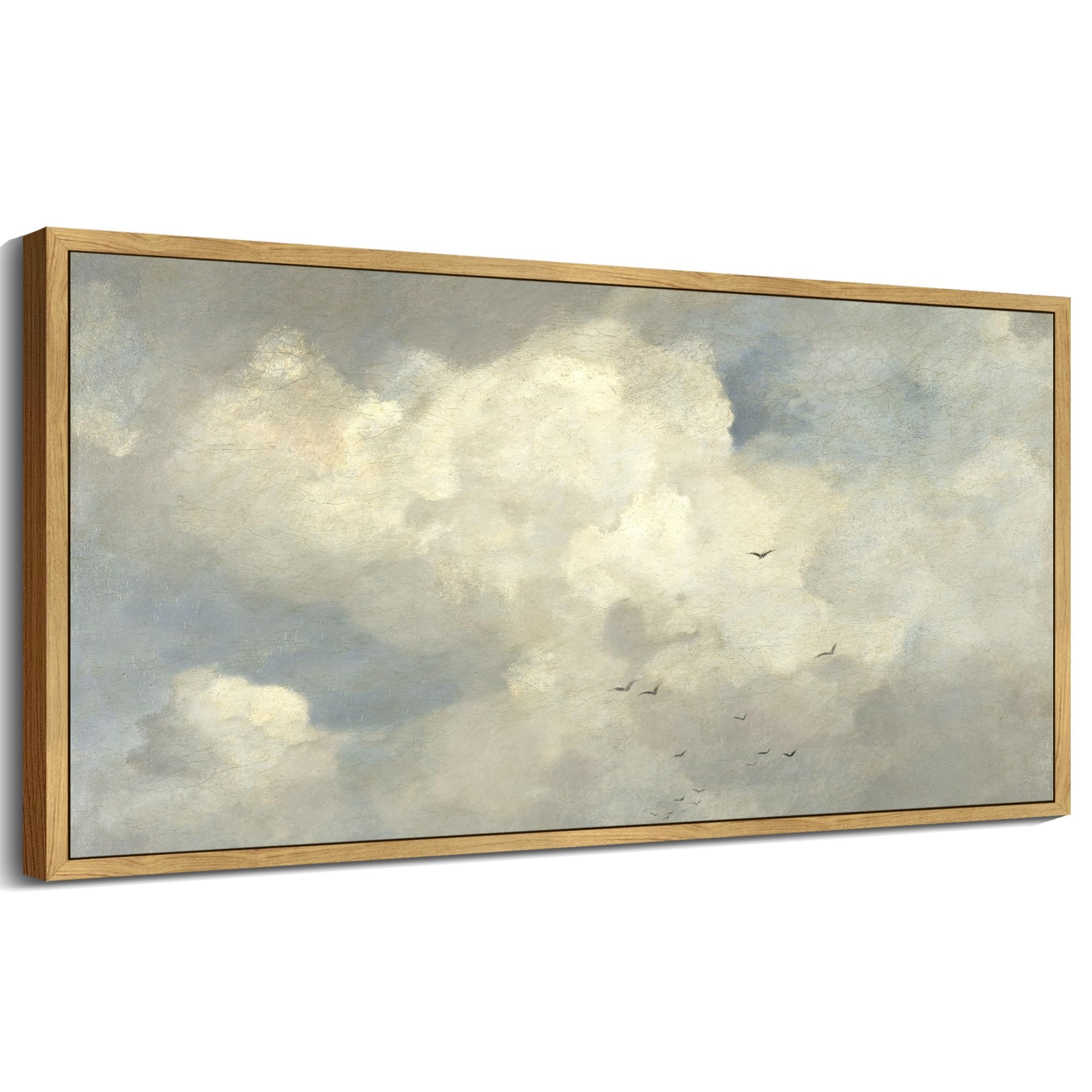 Shenify Vintage Landscape Framed Wall Art Sky Cloud Nature Farmhouse Decor Retro Classical Painting For Kitchen Bedroom Living R