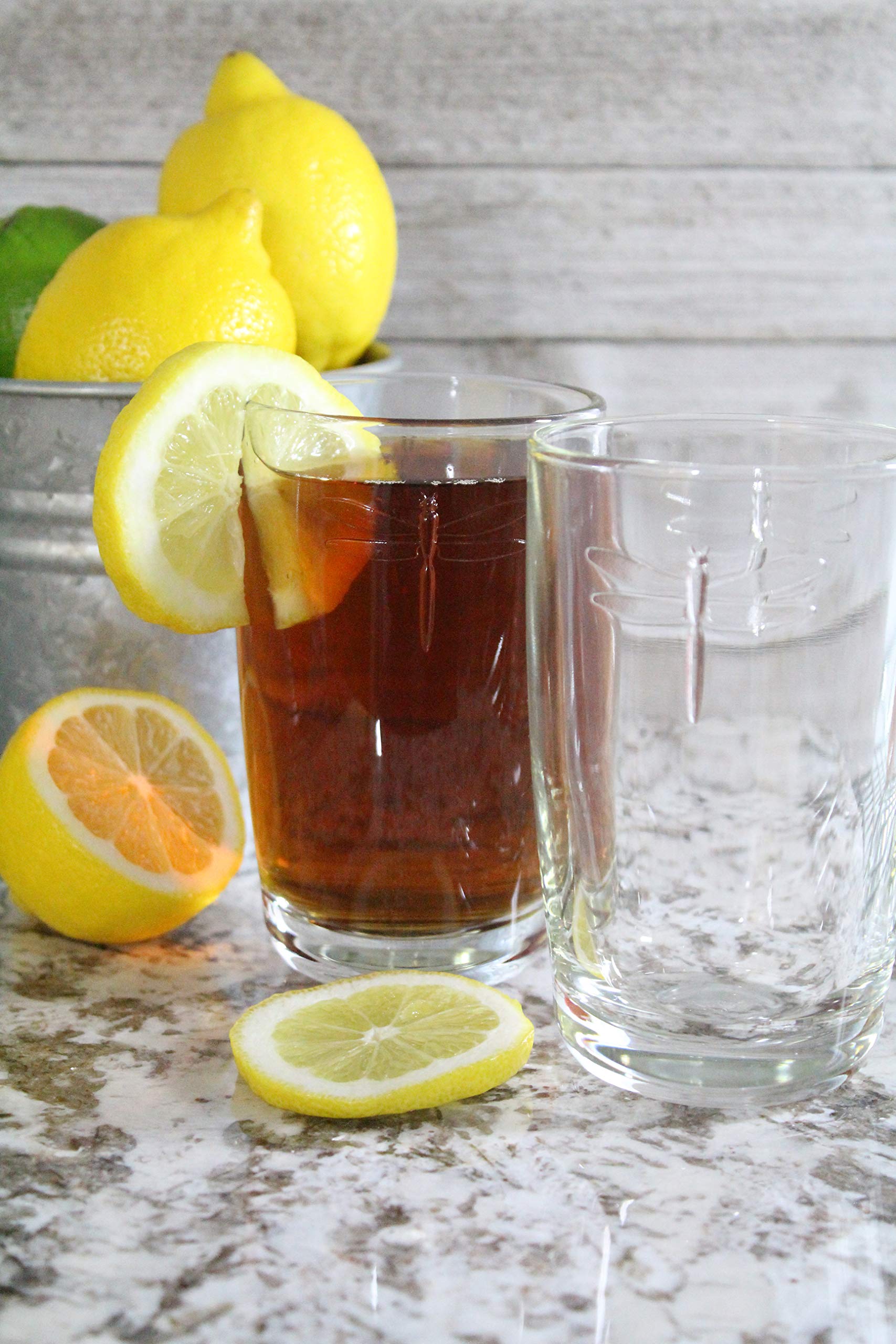 La Rochere Set Of 6, 14-Ounce Dragonfly Double Old Fashioned Glasses