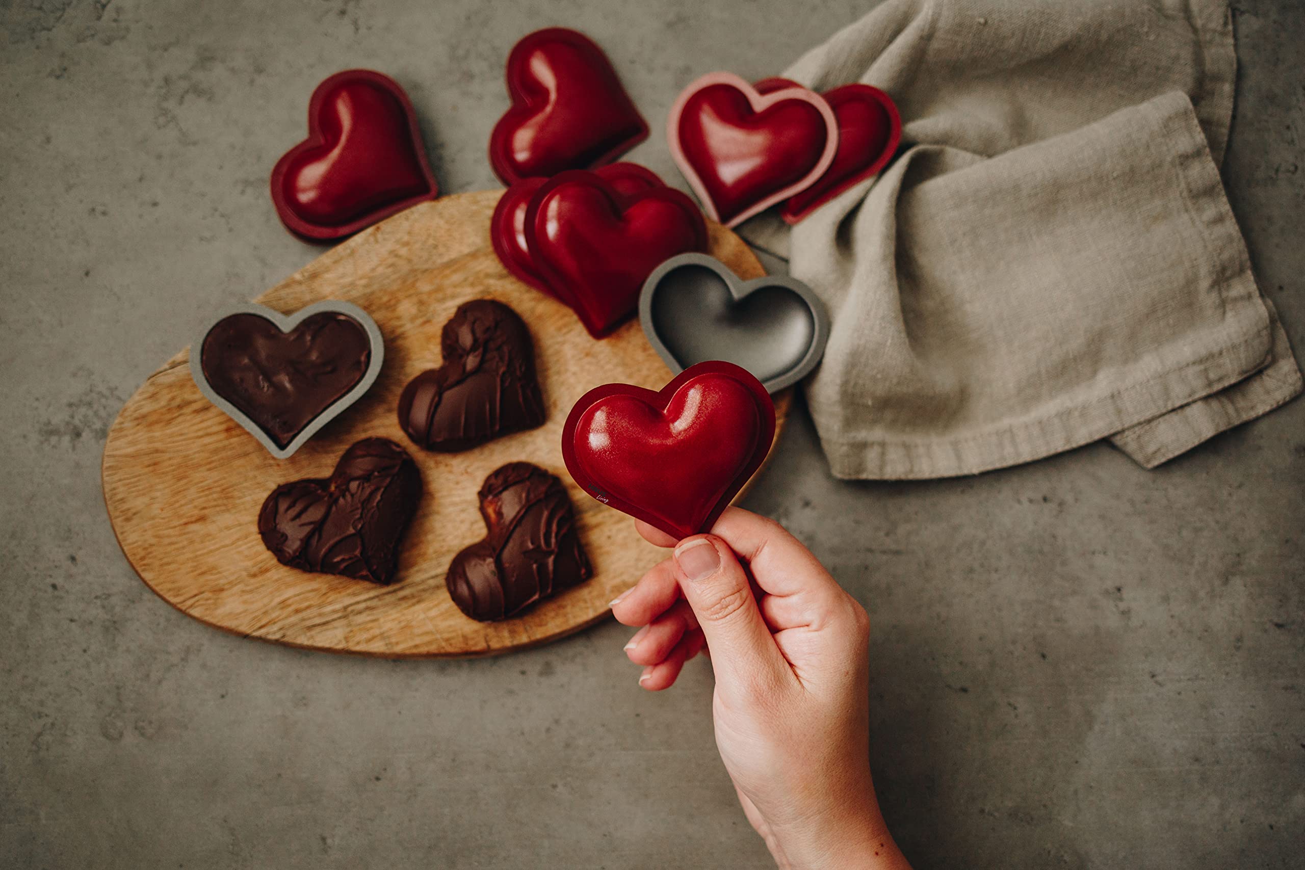 Culimi Mini Tart Pan Heart - 20 Piece Batticuori Cuore Tartelette Form Tin For Baking - Non-Stick Coating Love Tin