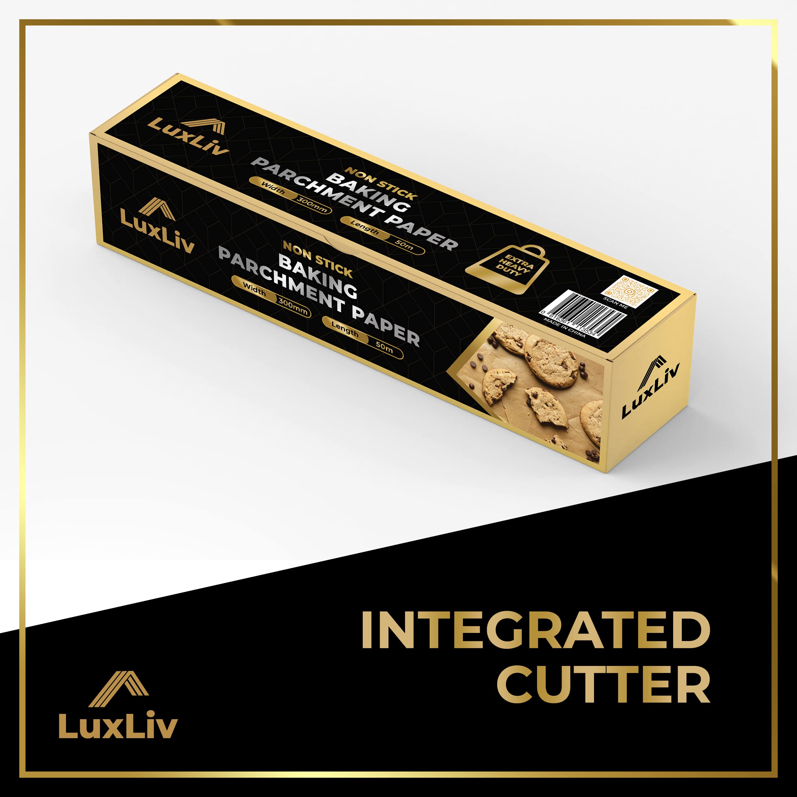 Luxliv 164Ft (50M) Length Unbleached Brown Parchment Paper Roll For Baking, Sourdough Bread Baking Supplies, Wax Paper Roll, Coo
