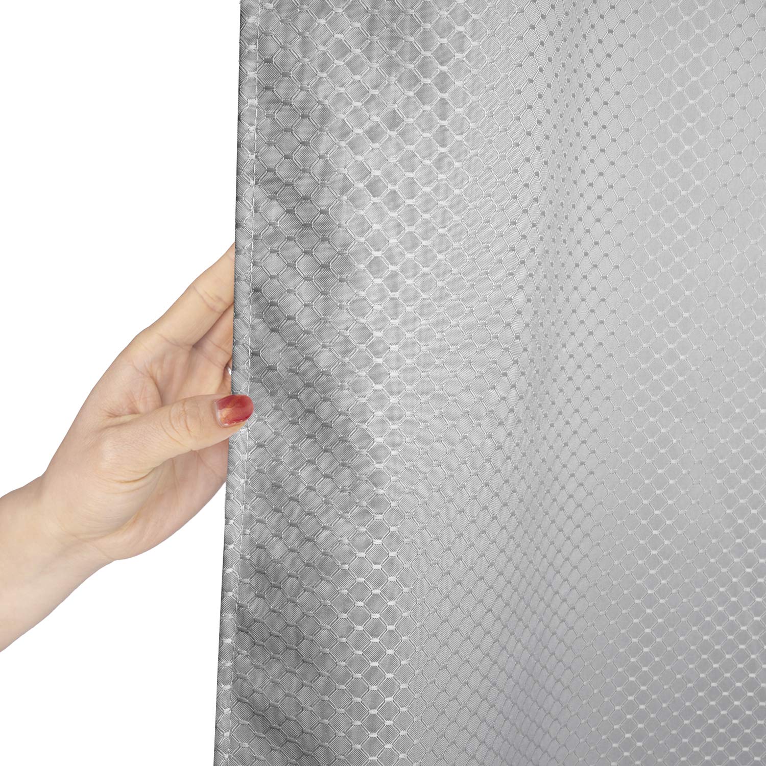 Aoohome Waffle Weave Fabric Shower Curtain For Bathroom, 72''X78'' Extra Long Bath Curtain With Weighted Hem, Heavy Duty, Water