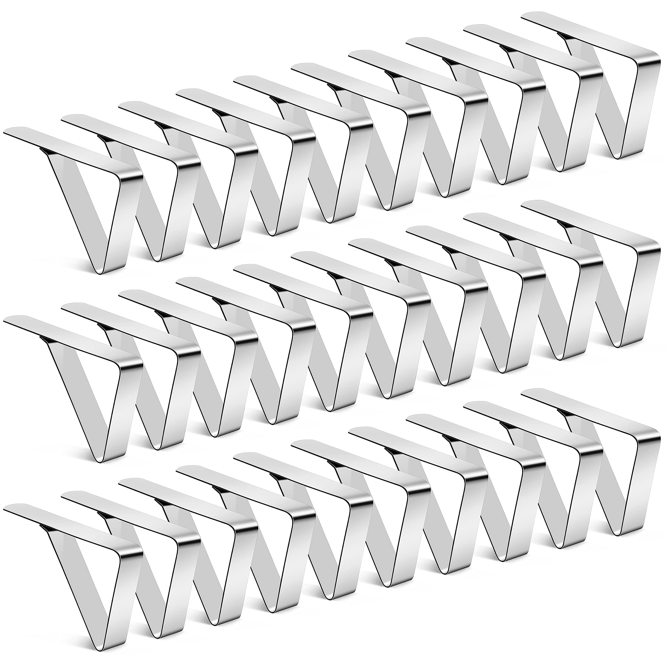 Childom 30 Pcs Tablecloth Clips,Picnic Table Clips,Stainless Steel Tablecloth Clips Ideal Table Cloth Cover Clamps for Home Outd