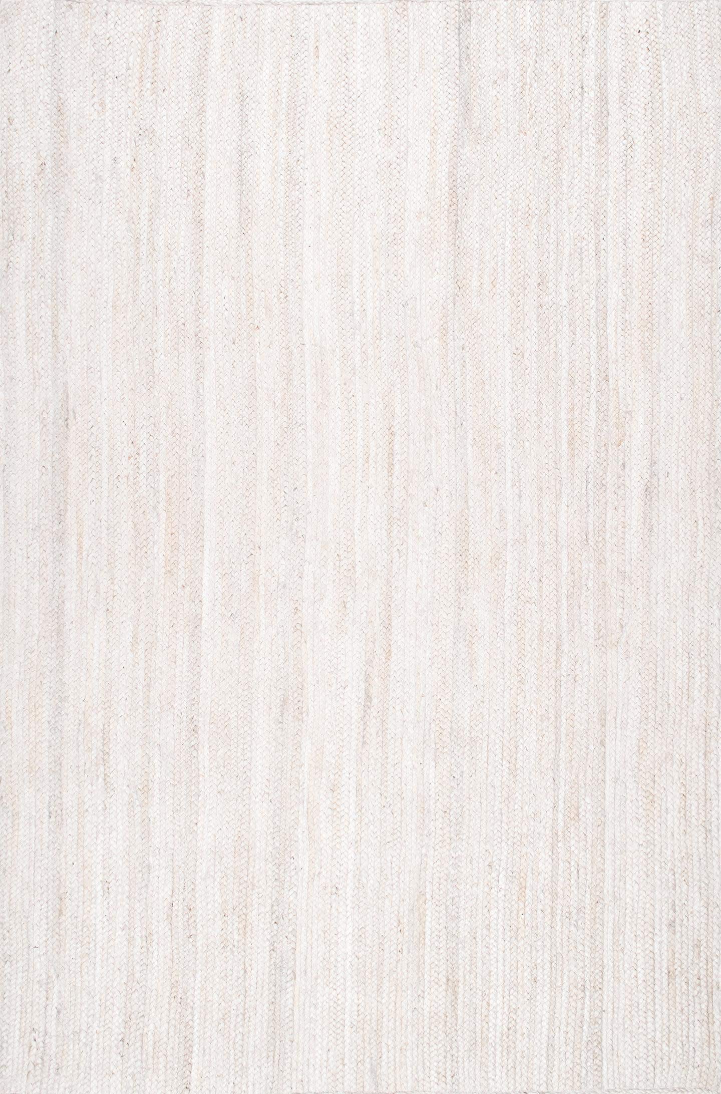 nuLOOM 2x4 Rigo Jute Hand Woven Area Rug, Off White, Solid Farmhouse Design, Natural Fiber, For Bedroom, Living Room, Dining Roo