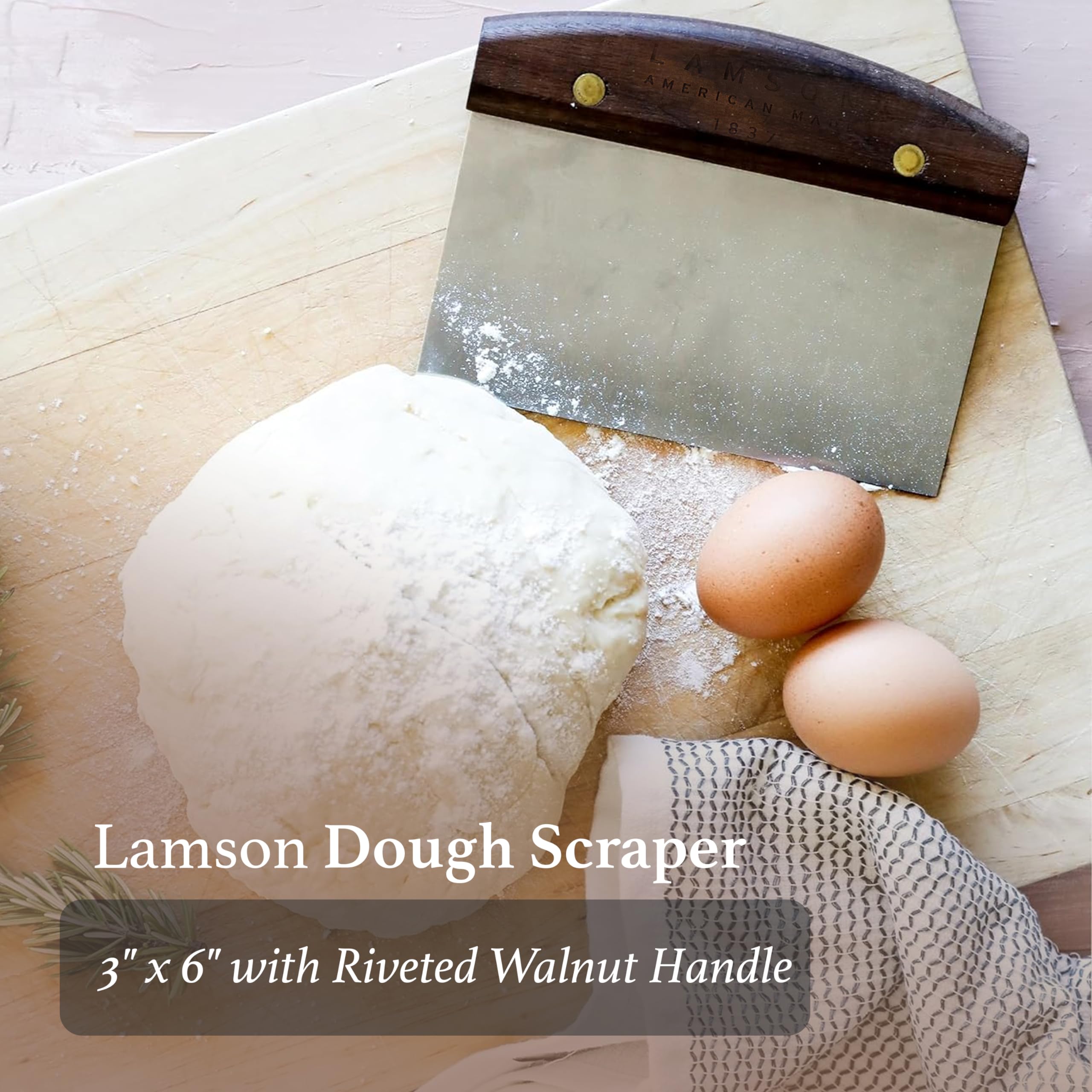 Lamson 3'' X 6'' Dough (Bench) Scraper With Walnut Handle