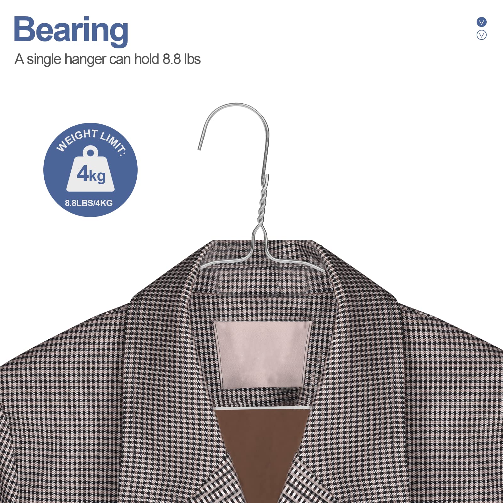 Specilite Wire Metal Clothes Hangers Bulk 100 Pack With Groove, 16.7 Inch, 12 Gauge Ultra Thin, Non Slip, For Standard Size Suit