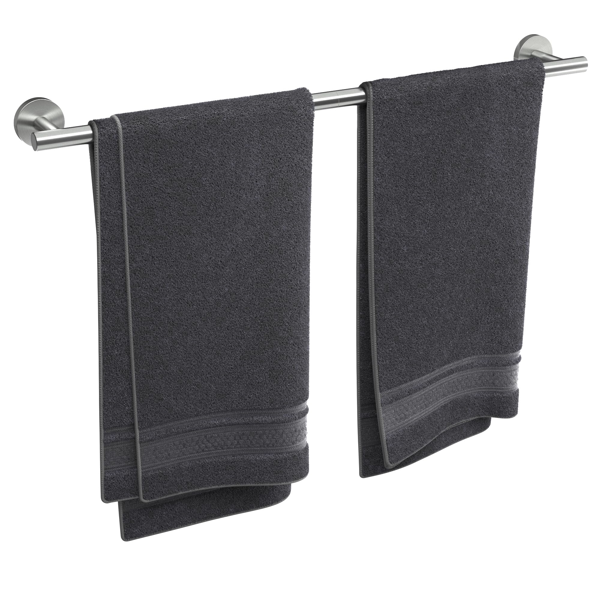 Luxbaro 24 Inch Brushed Nickel Towel Bar, Thicken Towel Rack For Bathroom Wall Mounted, Sus304 Stainless Steel Towel Rod, Modern