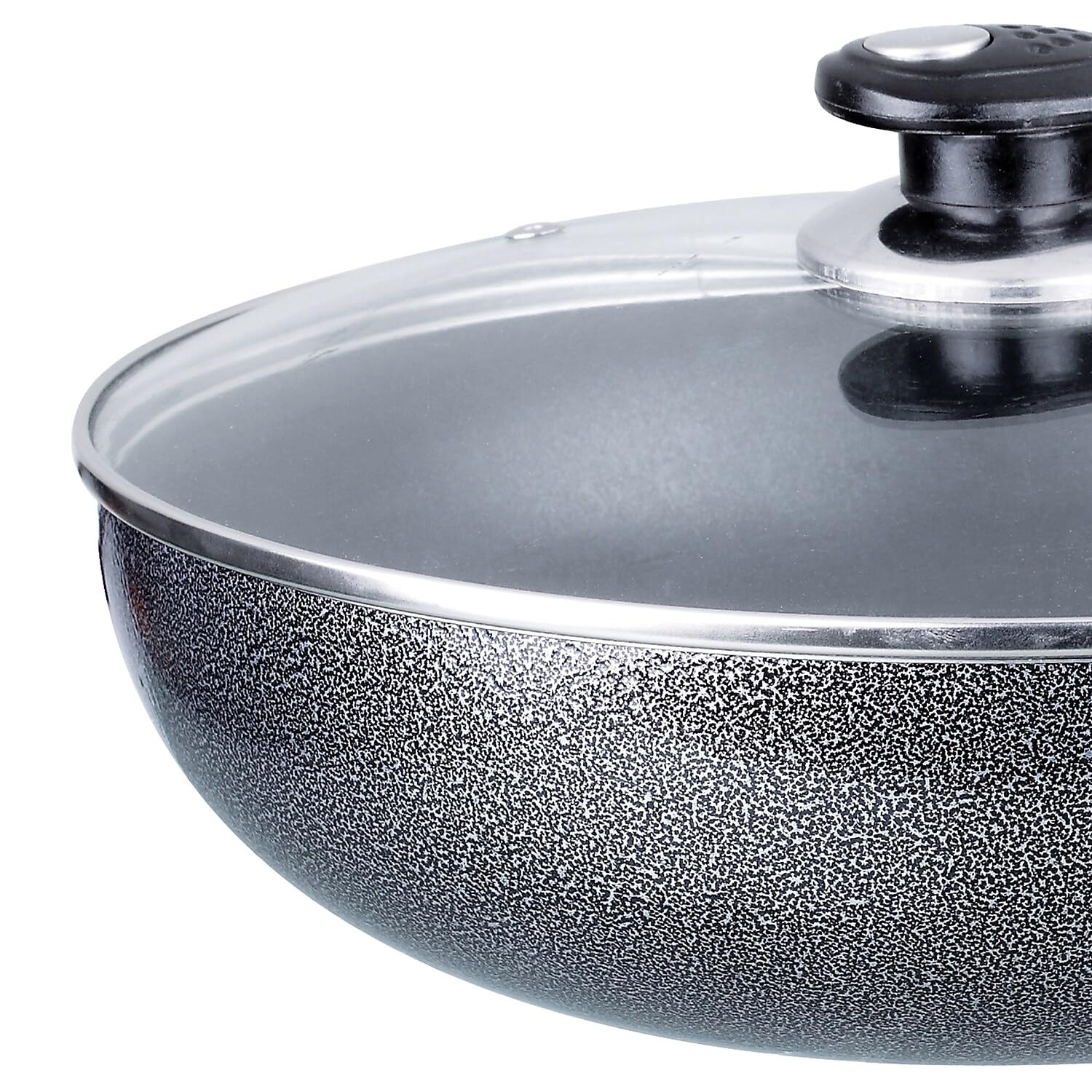 Brentwood Appliances Nonstick Aluminum Wok With Lid (10-Inch), Normal, Black