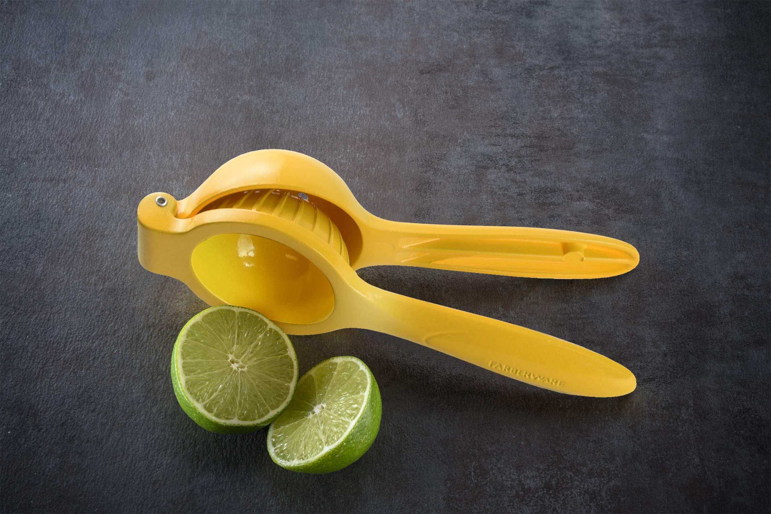 Farberware Professional Manual Citrus Juice Press/Lemon Squeezer, 7.5-Inch, Yellow
