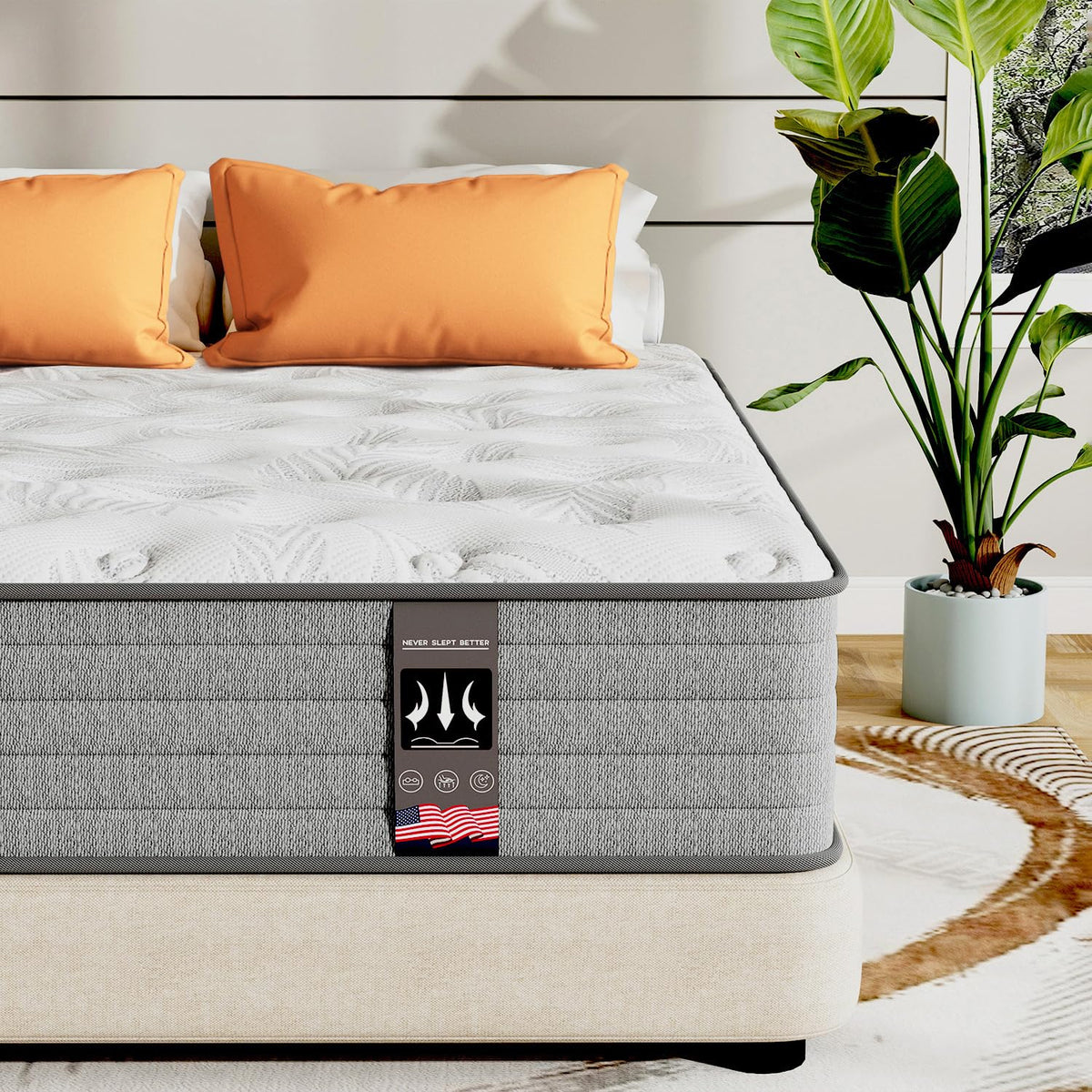 Twin Xl Mattress,12 Inch Superior Hybrid Xl Twin Mattress In A Box With Gel Memory Foam For Back & Lumbar Support,Individually P