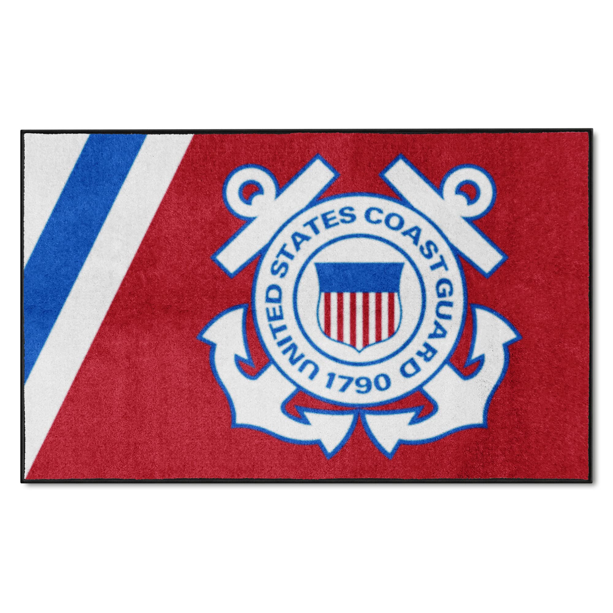 FANMATS Home Indoor Sports Team Logo Mat US Coast Guard 4x6 Rug (46x72)
