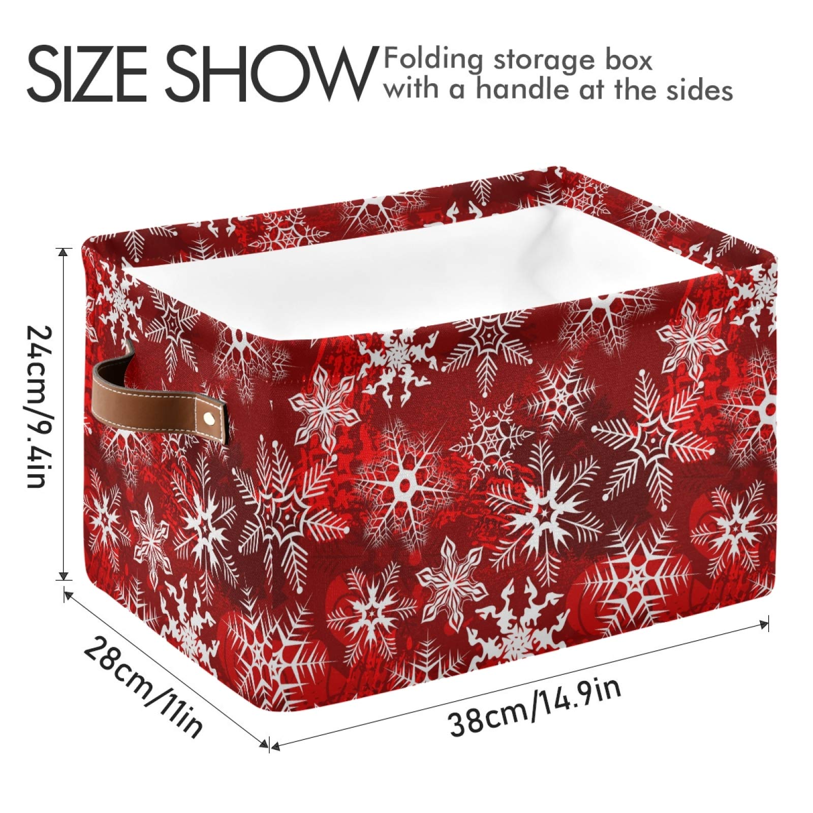 senya Large Foldable Christmas Storage Basket - Canvas, Christmas Snowflakes, Model g60218046p505c540s1092