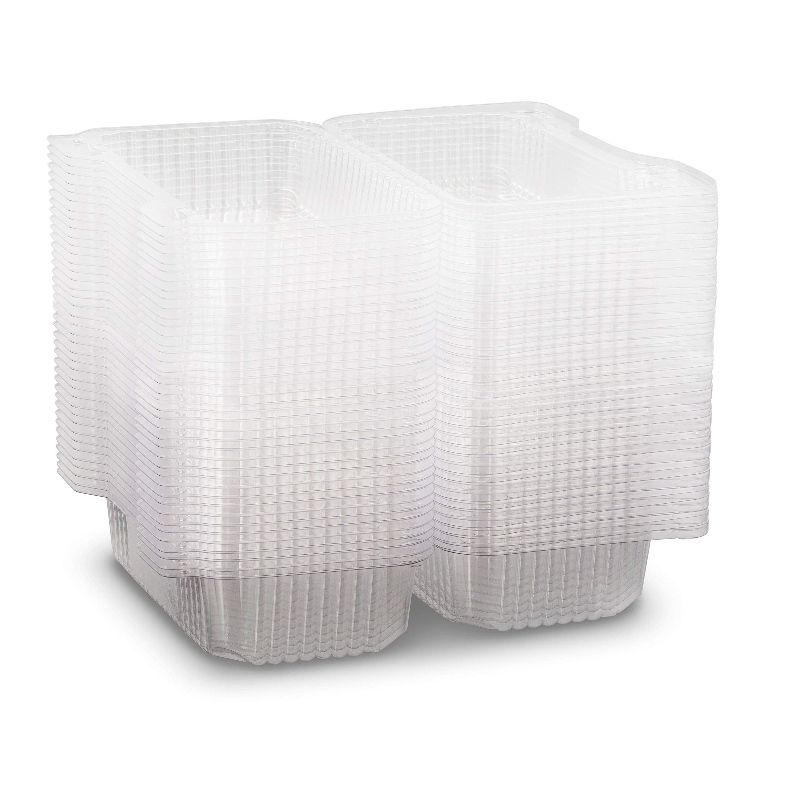 MT Products Disposable Plastic Hinged Loaf Containers - Durable Small Hoagie Container - Perfect For Hoagies  Fruits  Salad and Slice Cakes (Pack of 40) - Made in The USA