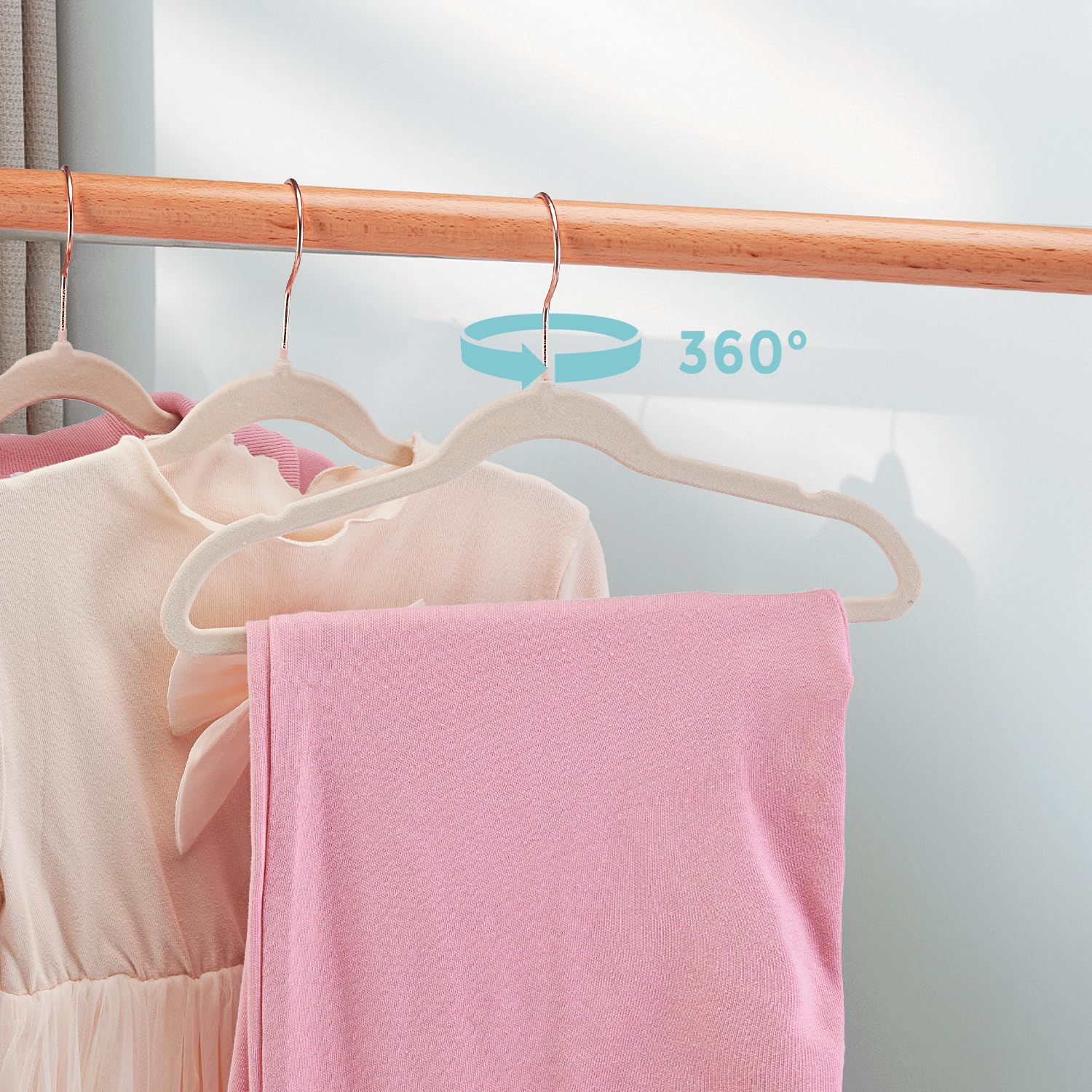 Tonswachic Kids Velvet Hangers 30 Pack - 14'' Inch Premium Non Slip Kids Felt Hangers For Clothes - Ultra Thin Baby Felt Hangers
