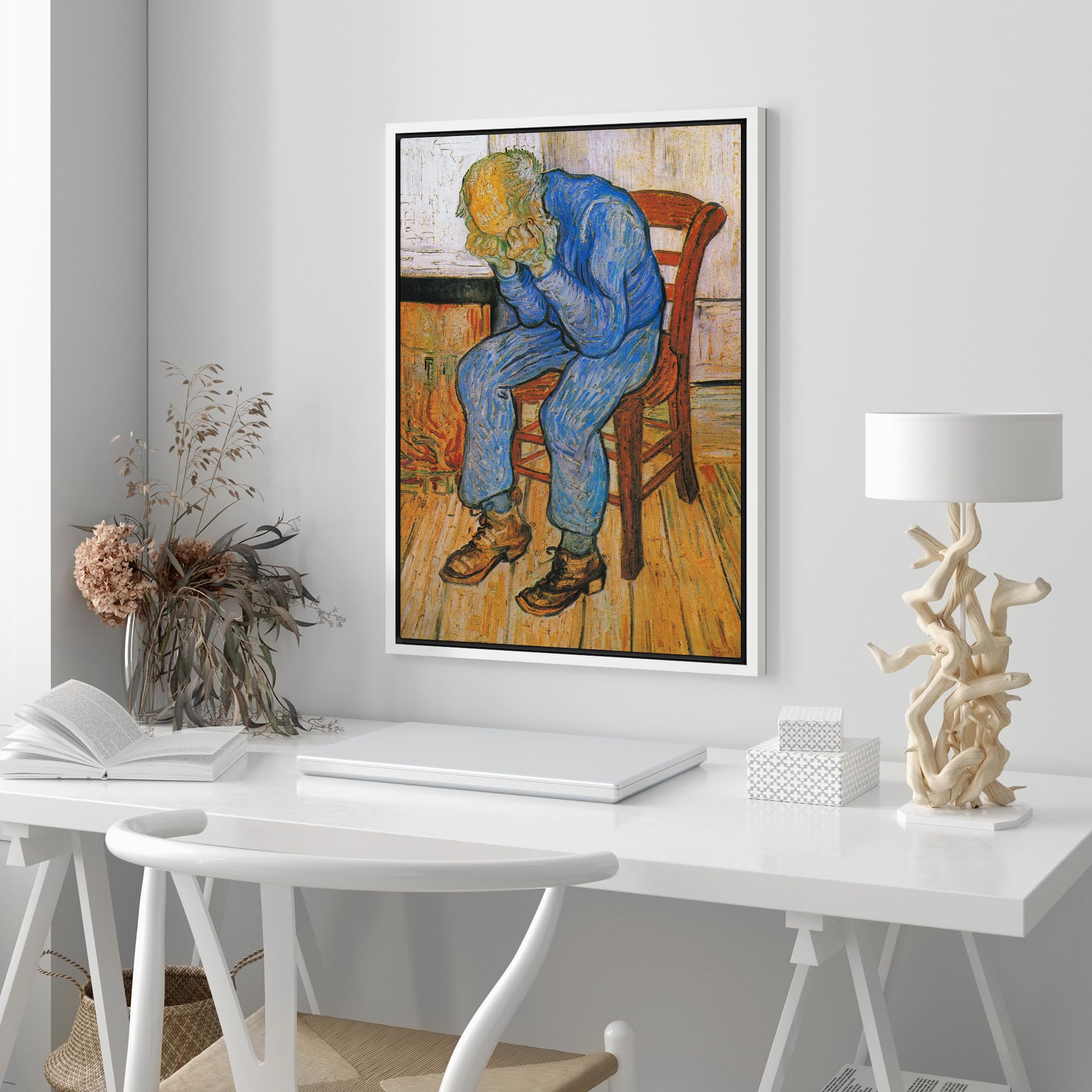 Wall26 Framed Canvas Print Wall Art Sorrowing Old Man By Master Artist Vincent Van Gogh Nature Wilderness Illustrations Fine Art