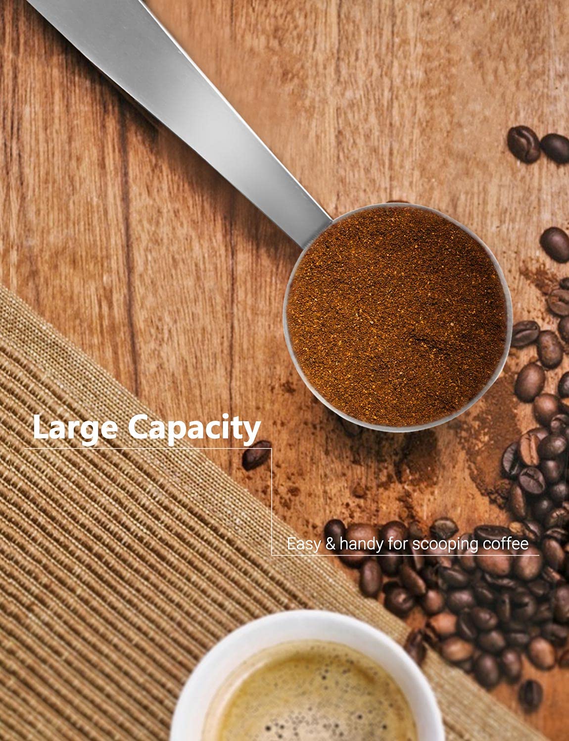 Willizter Two-In-One Stainless Steel Coffee Scoop Tamping Dual-Purpose Coffee Spoon Powder Hammer Tamper Multi Function Spoon Ho