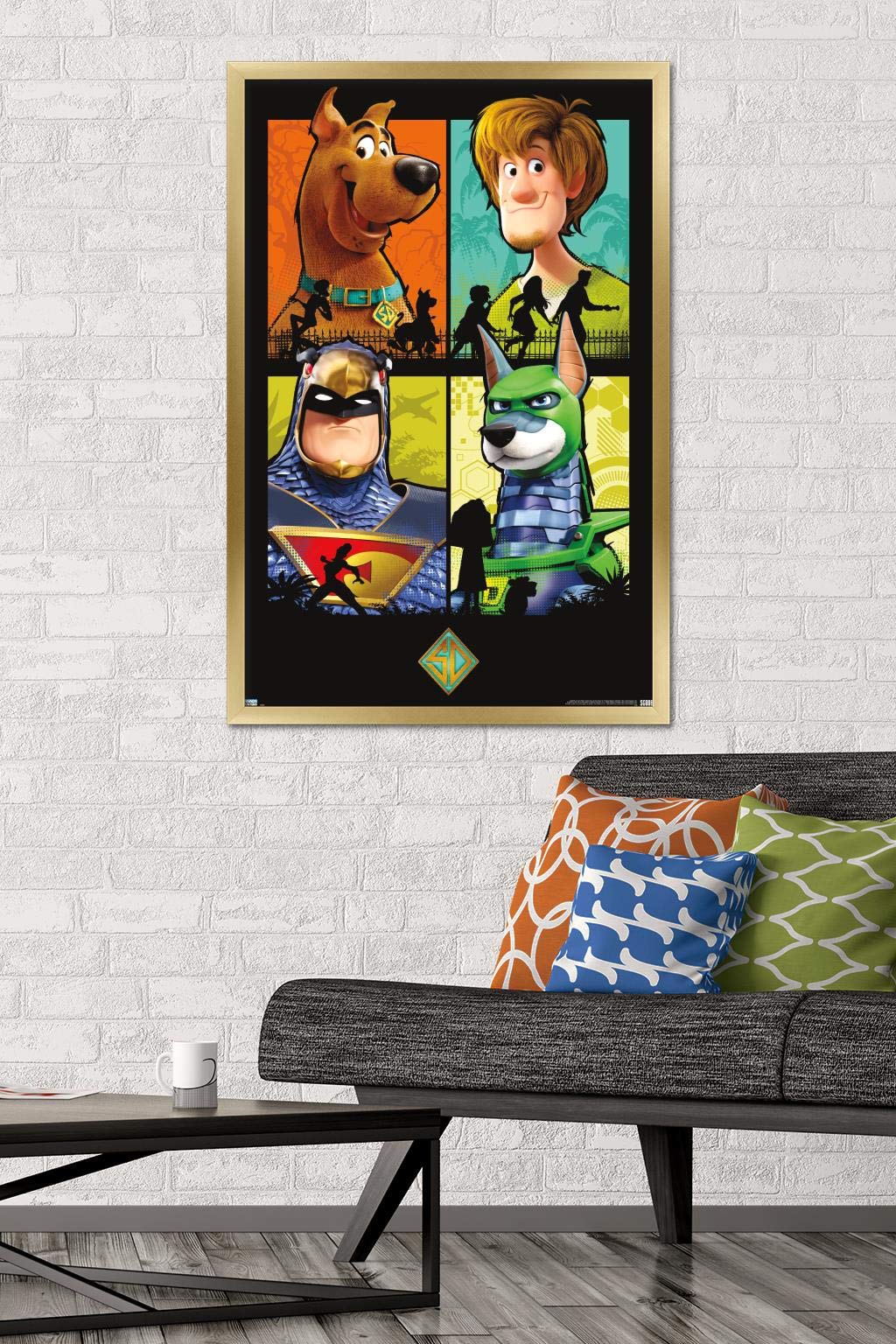 Trends International Scooby- Doo: Scoob! - Grid Wall Poster, 22.375'' X 34'', Gold Framed Version