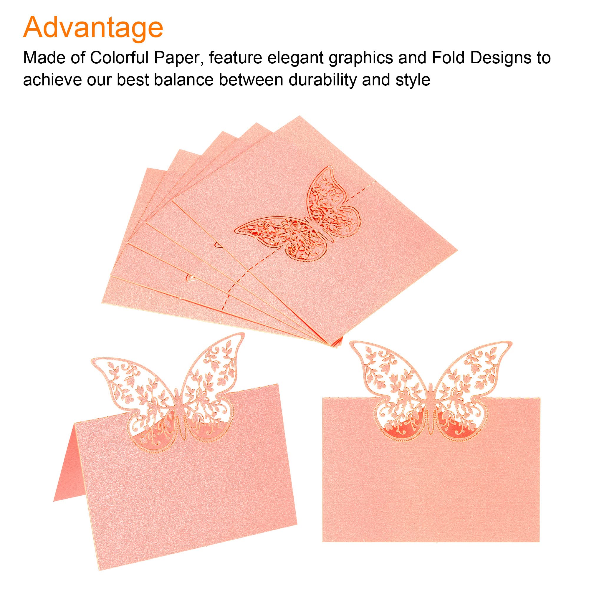 Patikil Table Name Place Cards, 25Pcs Favor Decor Hollow Butterfly Cut Design Blank Card For Wedding Party Seating Place Cards,