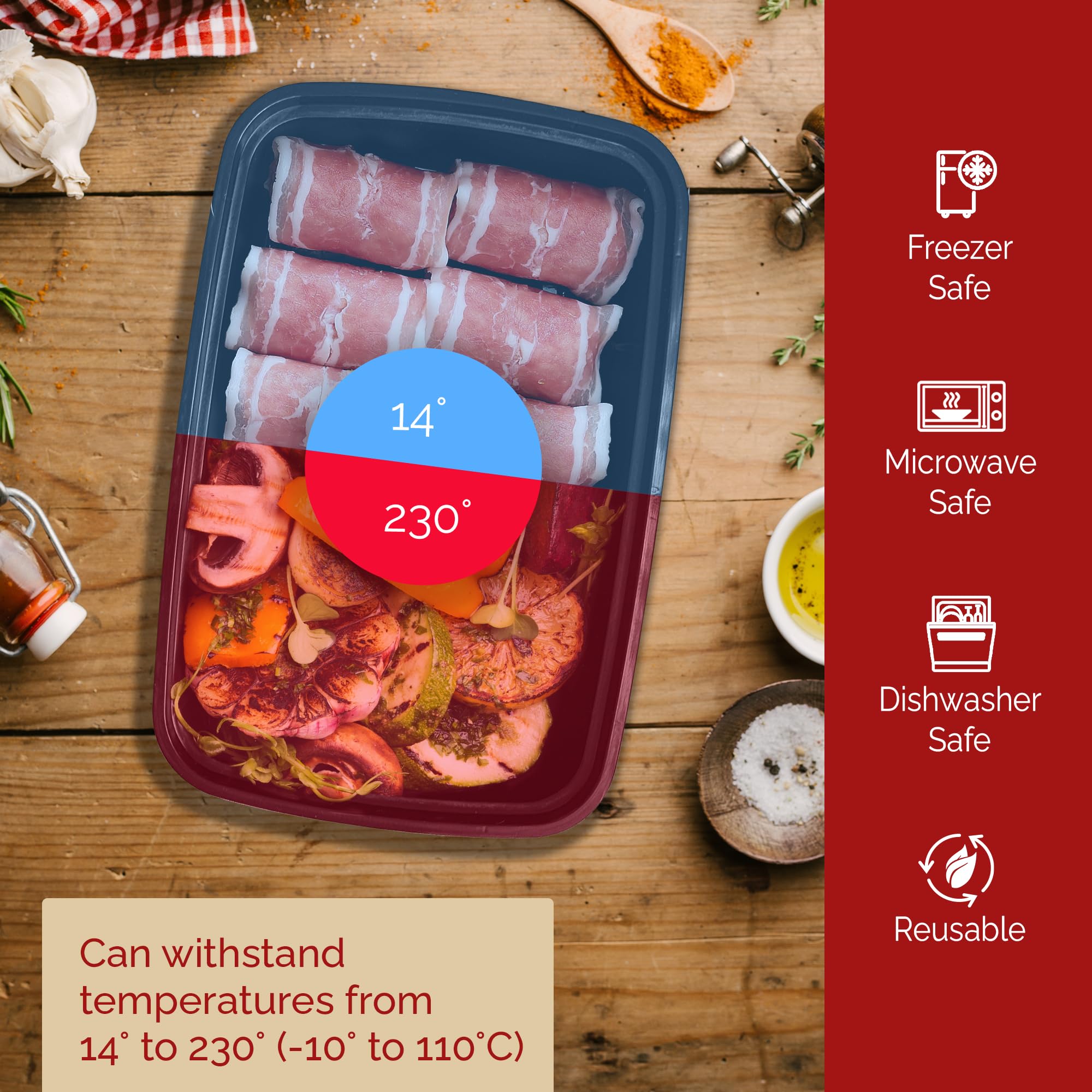 Reli. Meal Prep Containers (50 Pack, 32 Oz.) | 1 Compartment Food Containers With Lids | Microwavable Freezer Dishwasher Safe -